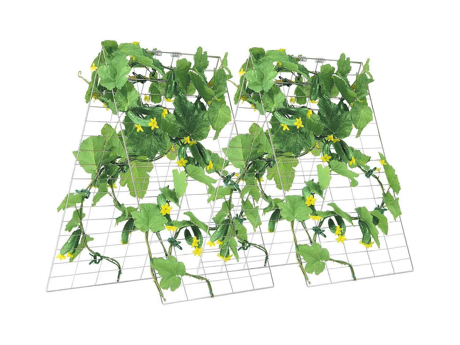 Treillis pour Concombres SucceBuy Treillis à Concombre en Forme de A 89 x 140 cm, Support de Jardin en Métal Pliable