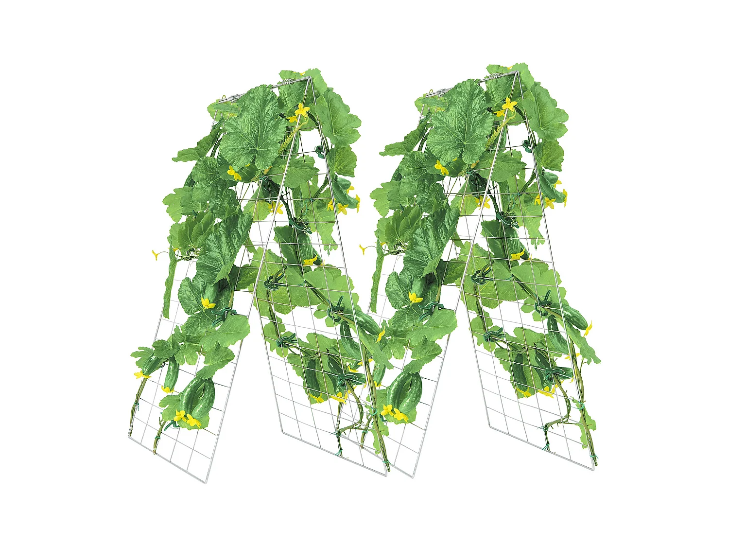 Treillis pour Concombres SucceBuy Treillis à Concombre en Forme de A 89 x 140 cm, Support de Jardin en Métal Pliable