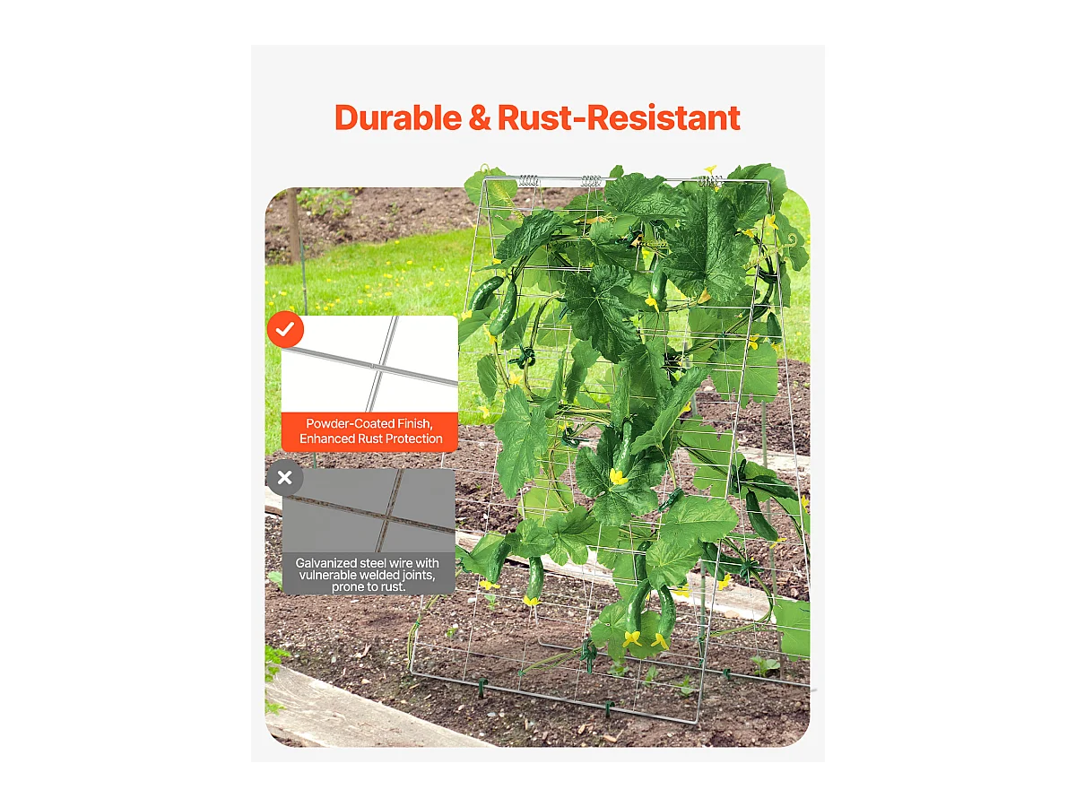 Treillis pour Concombres SucceBuy Treillis à Concombre en Forme de A 89 x 140 cm, Support de Jardin en Métal Pliable