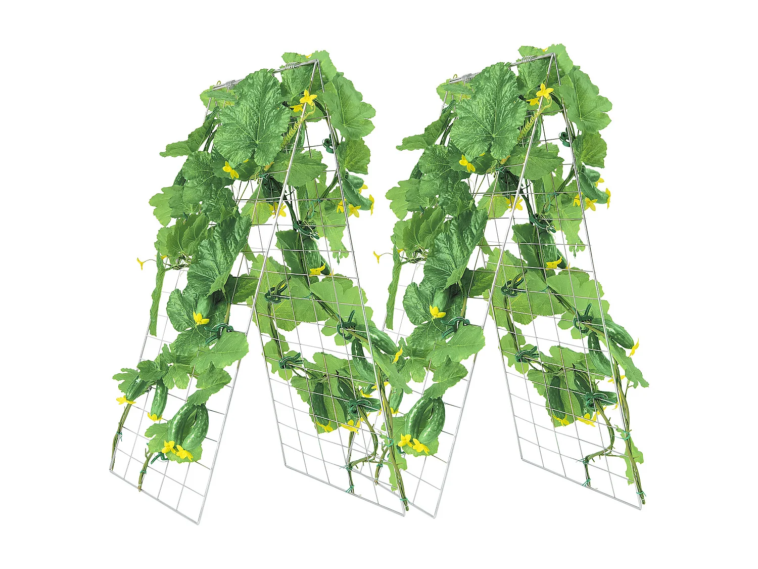 Treillis pour Concombres SucceBuy Treillis à Concombre en Forme de A 89 x 140 cm, Support de Jardin en Métal Pliable