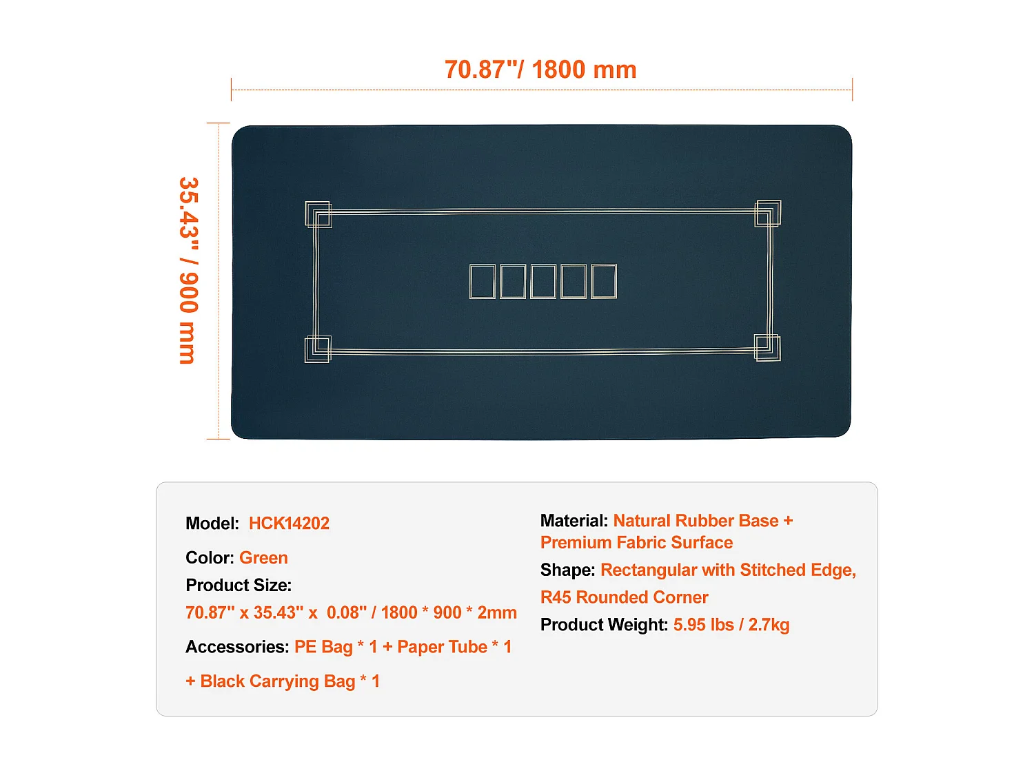 Table de Poker, SucceBuy Plateau de Table 180x90 cm, 6-8P, Pliable, Tapis de Poker, Poker, 0V, Caoutchouc et Tissu, Vert
