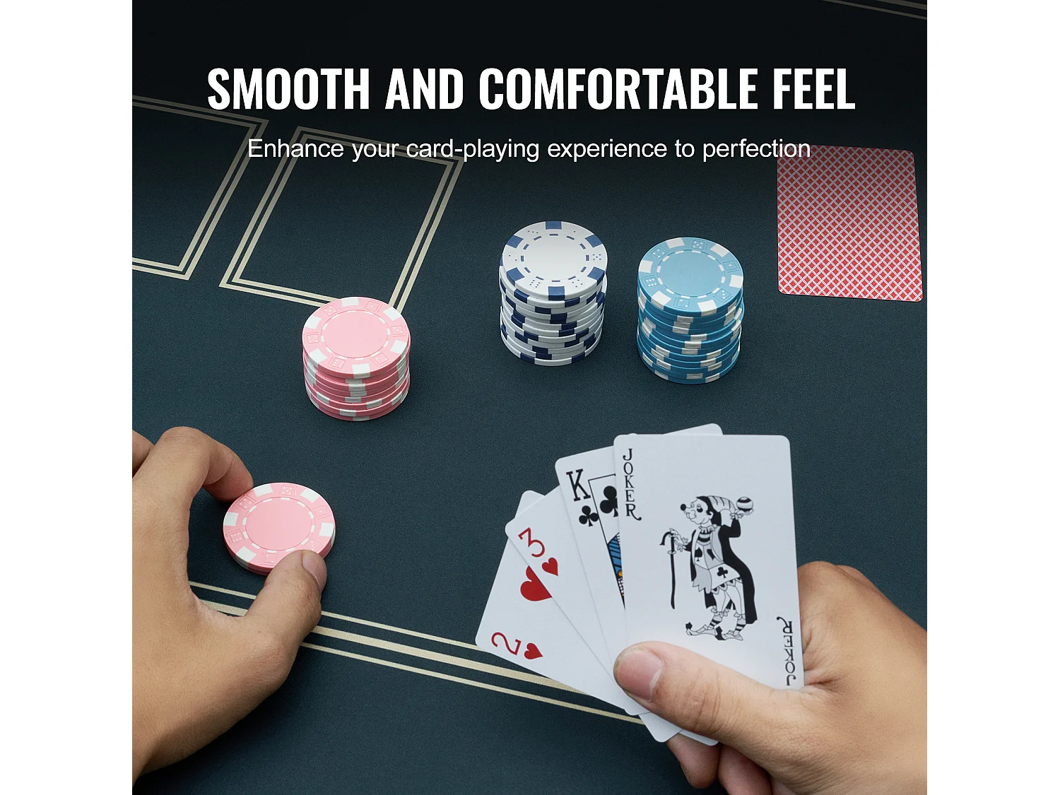 Table de Poker, SucceBuy Plateau de Table 180x90 cm, 6-8P, Pliable, Tapis de Poker, Poker, 0V, Caoutchouc et Tissu, Vert