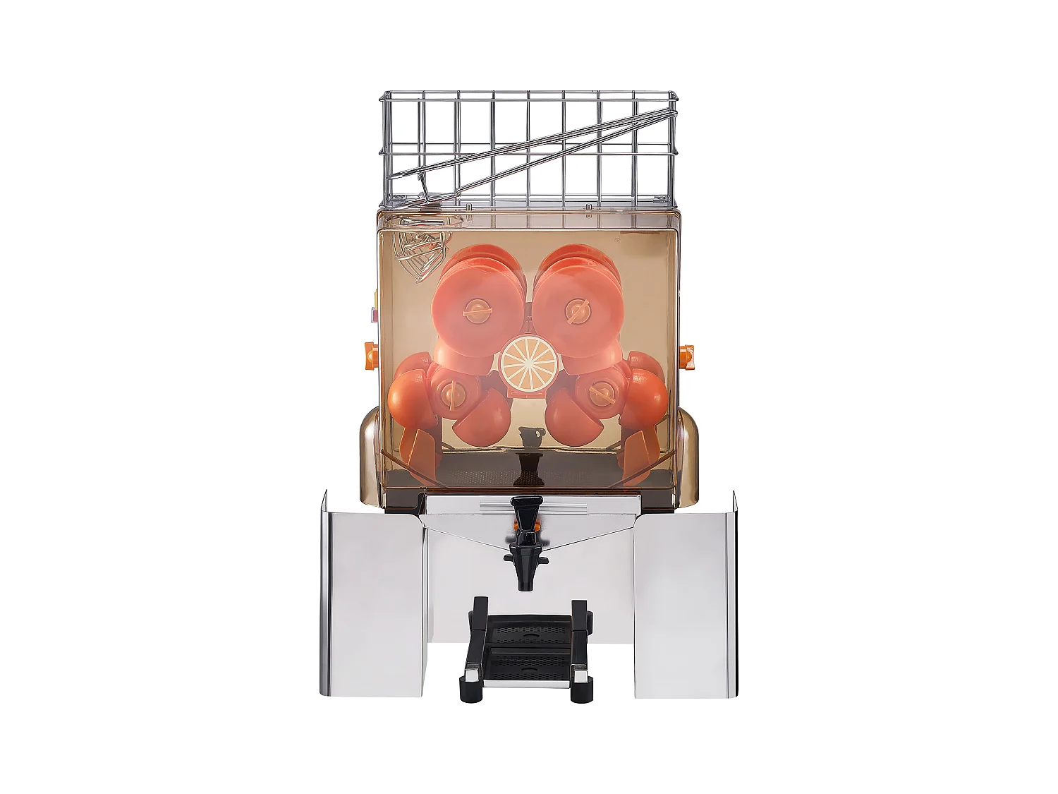 Presse-Agrumes SucceBuy Commercial 120 W avec Extracteur de Jus d'Orange et Robinet d'Eau, Presse 20 Oranges/Minute, Couvercle en PC