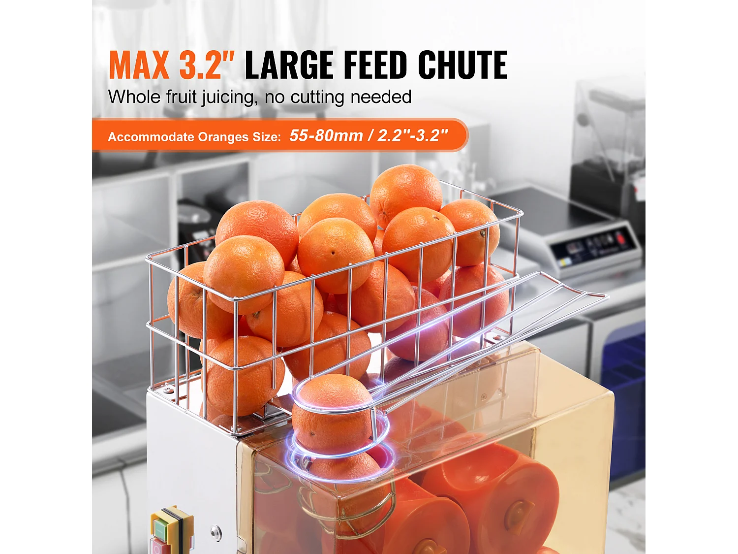 Presse-Agrumes SucceBuy Commercial 120 W avec Extracteur de Jus d'Orange et Robinet d'Eau, Presse 20 Oranges/Minute, Couvercle en PC