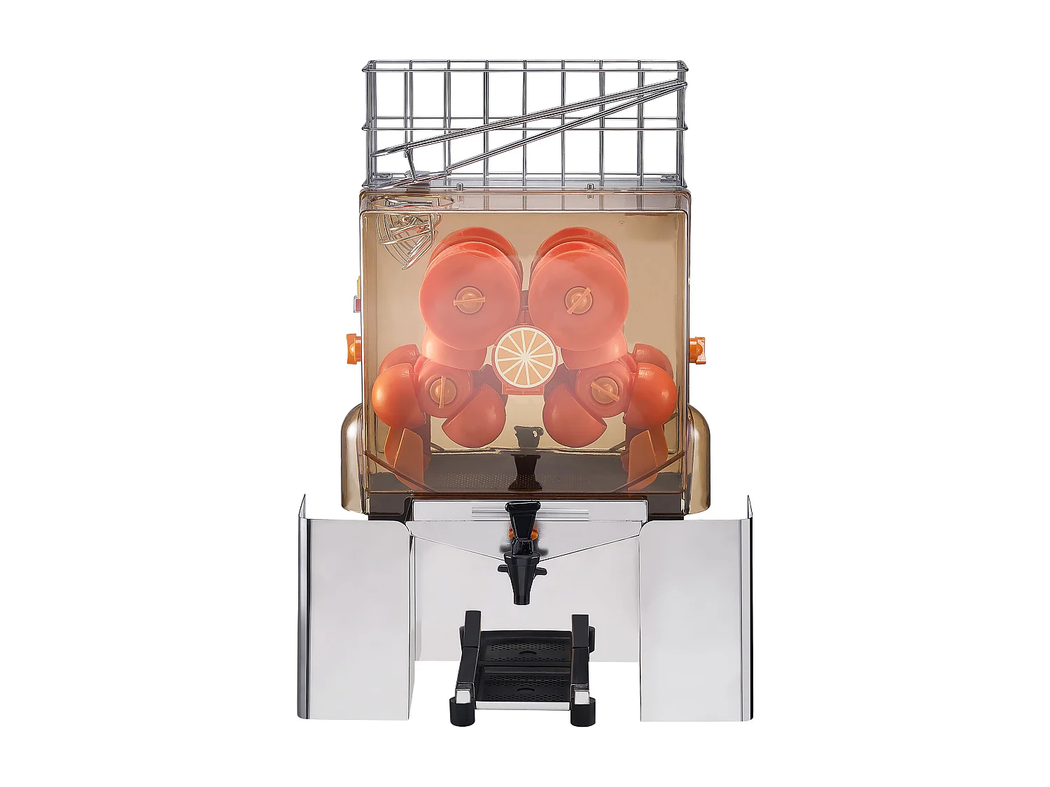 Presse-Agrumes SucceBuy Commercial 120 W avec Extracteur de Jus d'Orange et Robinet d'Eau, Presse 20 Oranges/Minute, Couvercle en PC