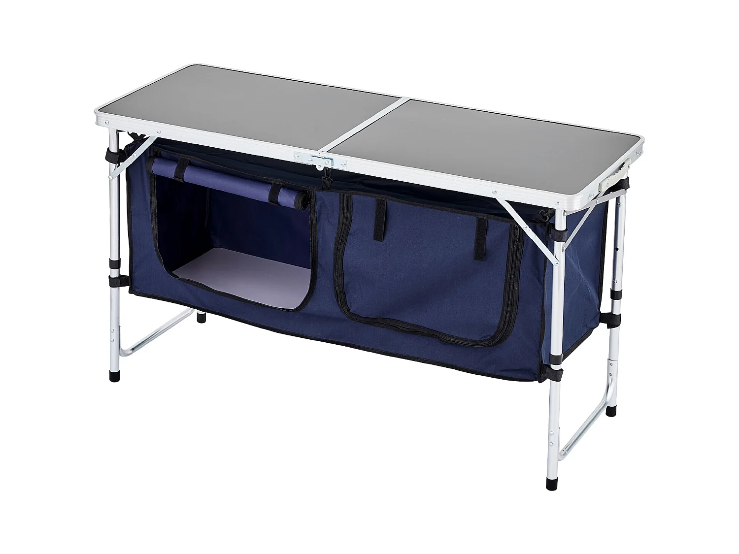 Cuisine de Camping, SucceBuy Table de Cuisine de Camping - Station de Cuisson Portable Pliante, 3 Hauteurs Réglables