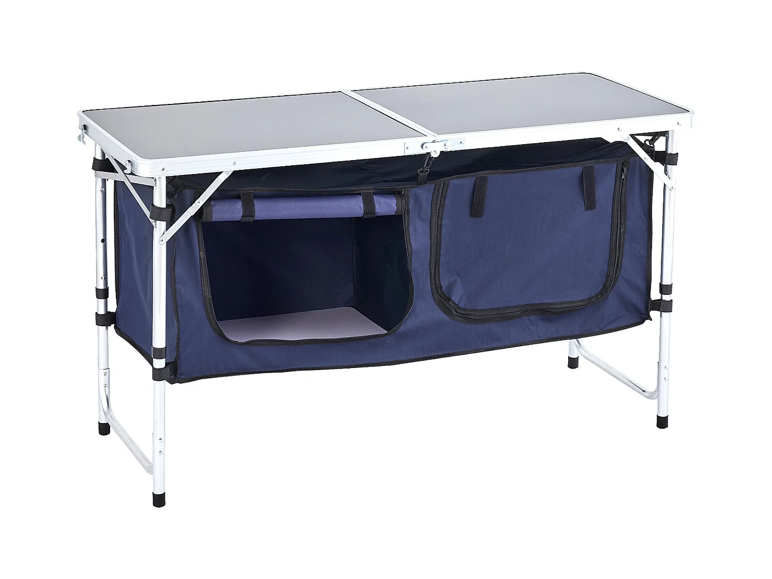 Cuisine de Camping, SucceBuy Table de Cuisine de Camping - Station de Cuisson Portable Pliante, 3 Hauteurs Réglables