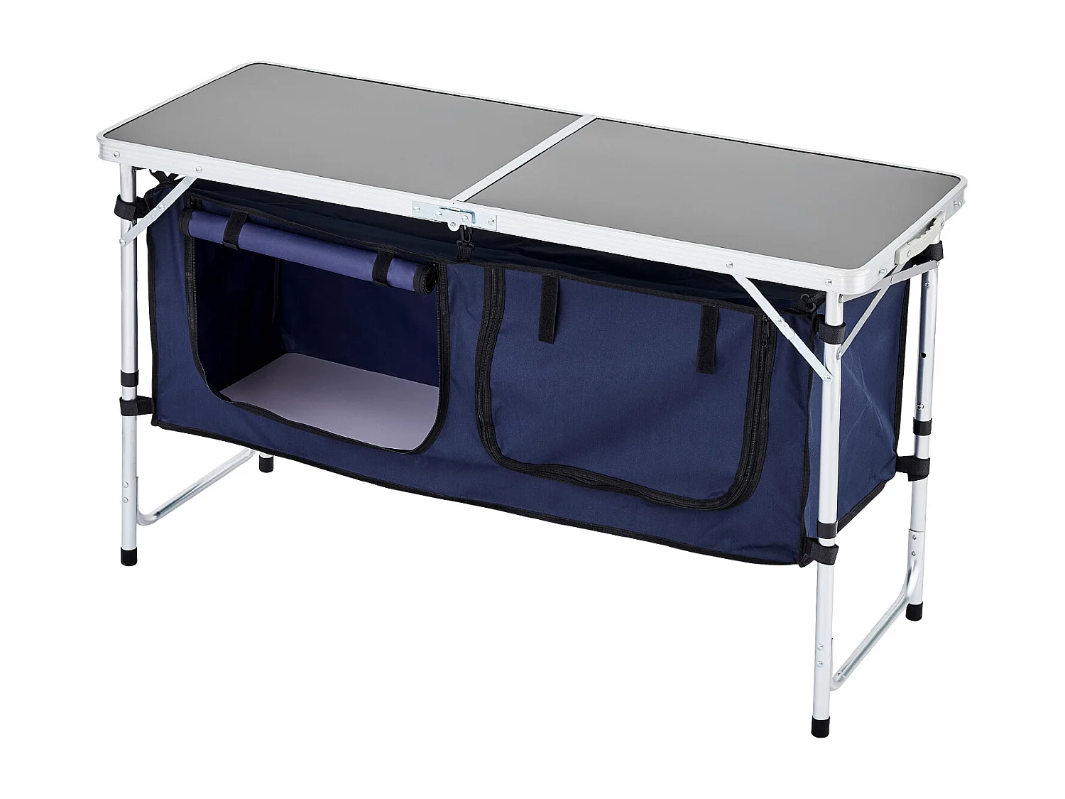 Cuisine de Camping, SucceBuy Table de Cuisine de Camping - Station de Cuisson Portable Pliante, 3 Hauteurs Réglables