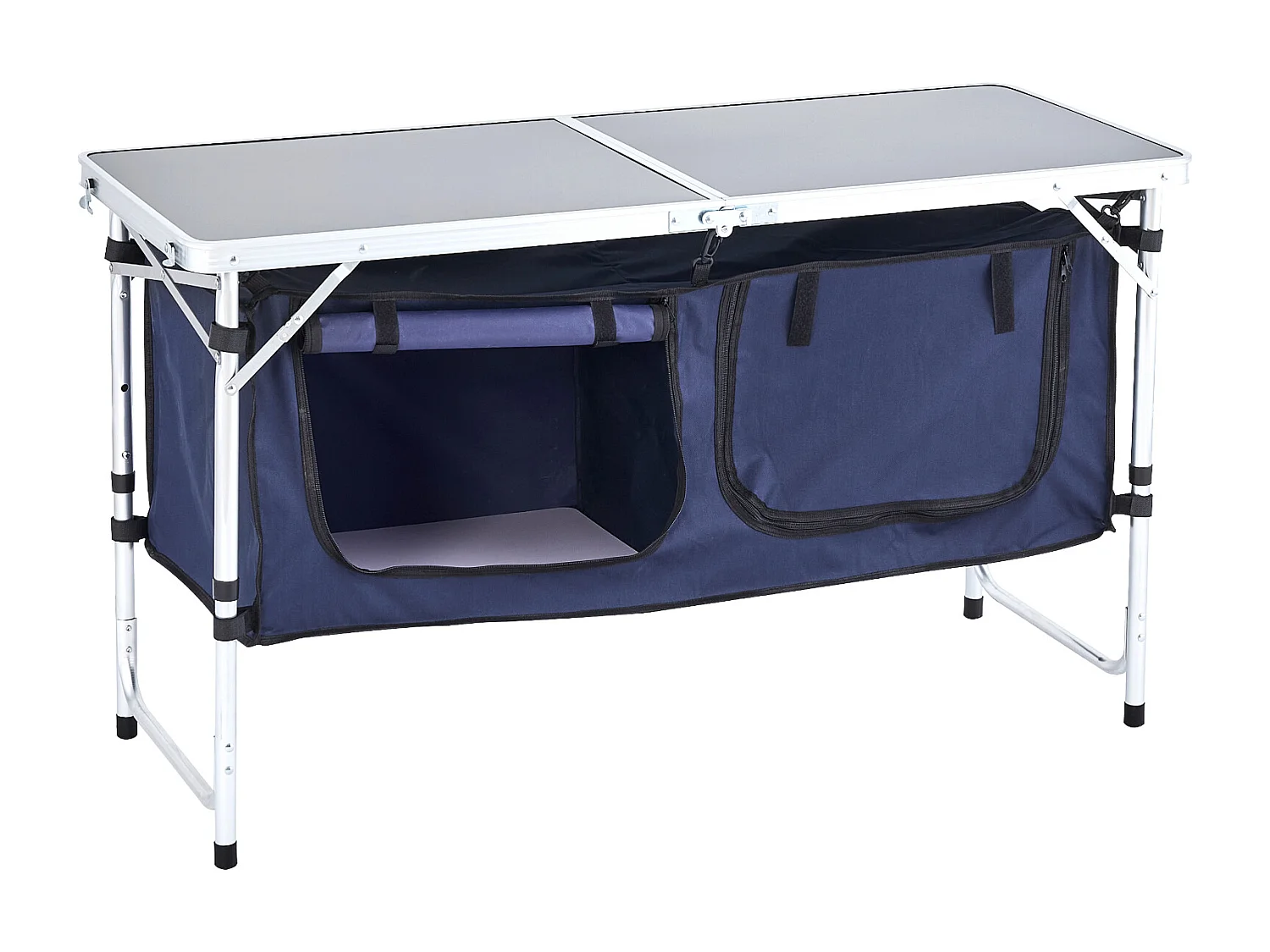Cuisine de Camping, SucceBuy Table de Cuisine de Camping - Station de Cuisson Portable Pliante, 3 Hauteurs Réglables