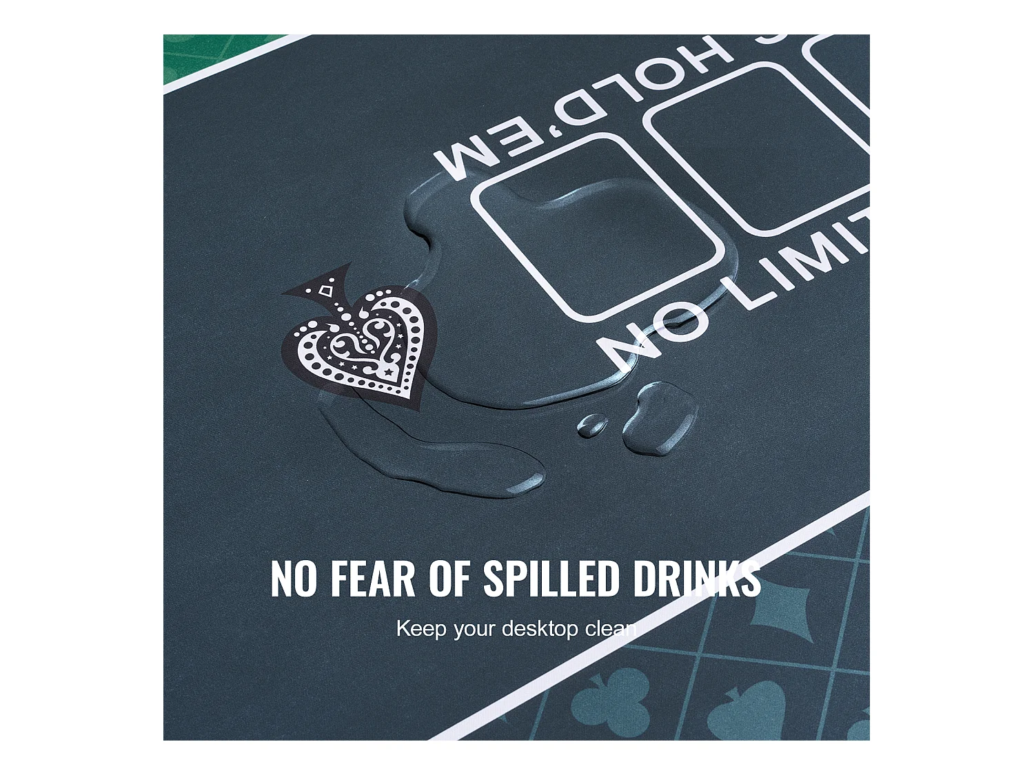 Table de Poker, SucceBuy Plateau de Table de Poker 180 x 90 cm, 6 à 8 Joueurs, Plateau de Table de Poker Rectangulaire de Transport pour Jeux de Poker, Vert