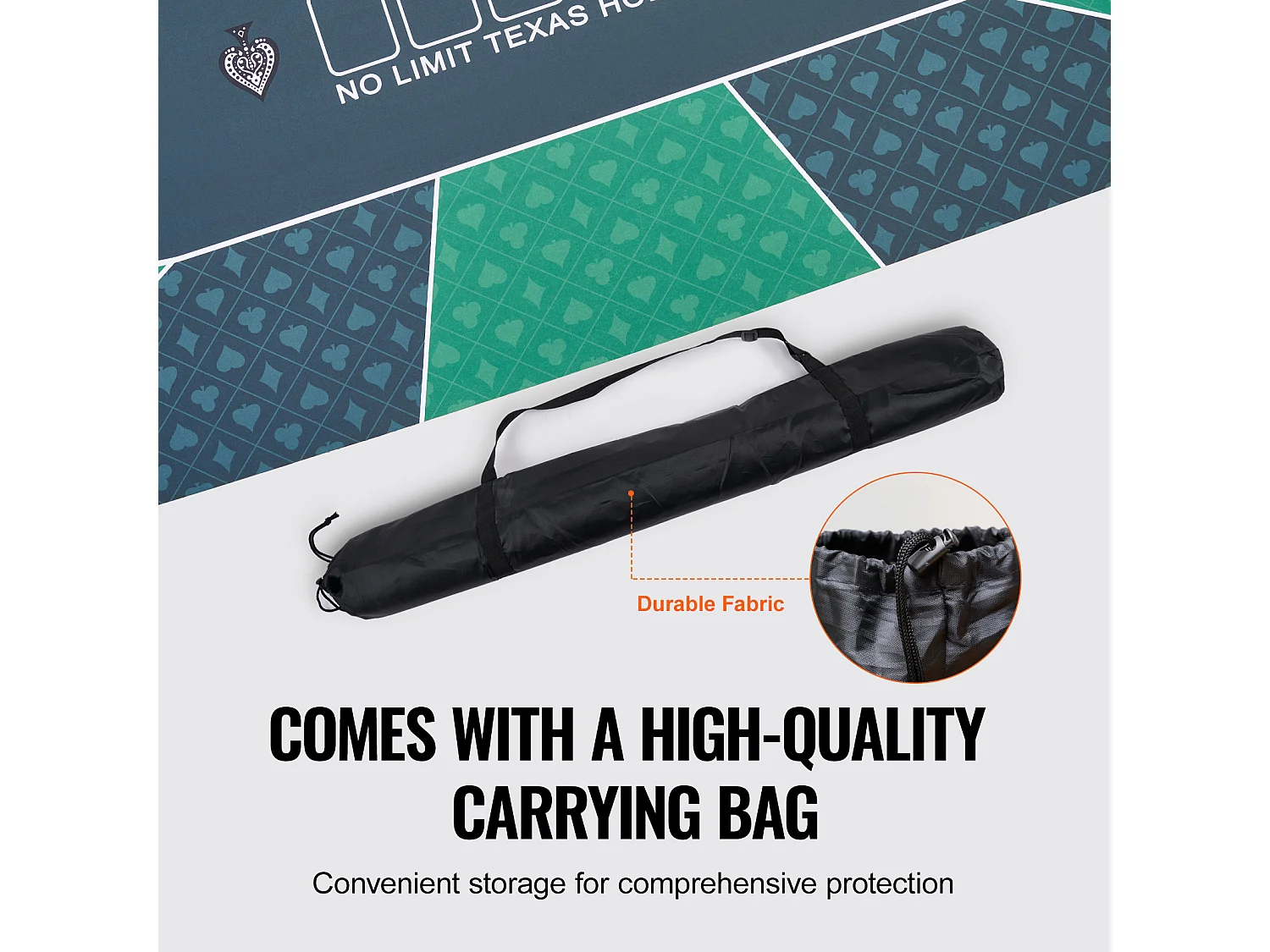 Table de Poker, SucceBuy Plateau de Table de Poker 180 x 90 cm, 6 à 8 Joueurs, Plateau de Table de Poker Rectangulaire de Transport pour Jeux de Poker, Vert