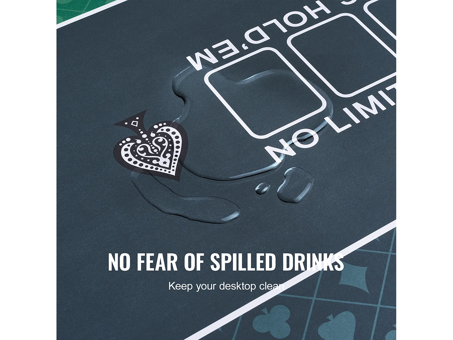 Table de Poker, SucceBuy Plateau de Table de Poker 180 x 90 cm, 6 à 8 Joueurs, Plateau de Table de Poker Rectangulaire de Transport pour Jeux de Poker, Vert