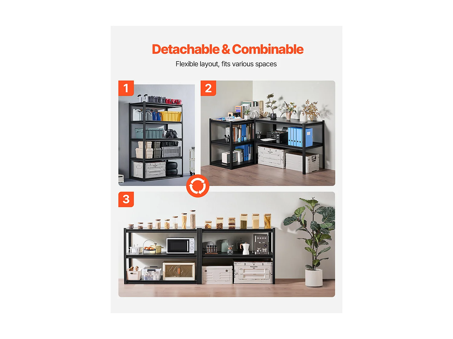 Estanterías Metálicas para Garaje SucceBuy Estante de Almacenamiento para Garaje de 5 Niveles: 61 cm de Profundidad x 122 cm de Ancho x 183 cm de Alto