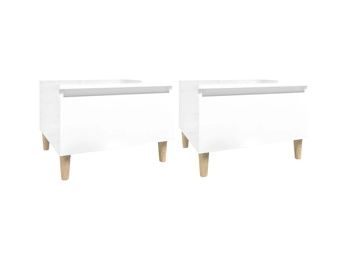 Lot de 2 tables bois blanche 50 x 46 x 35 cm DEC032652