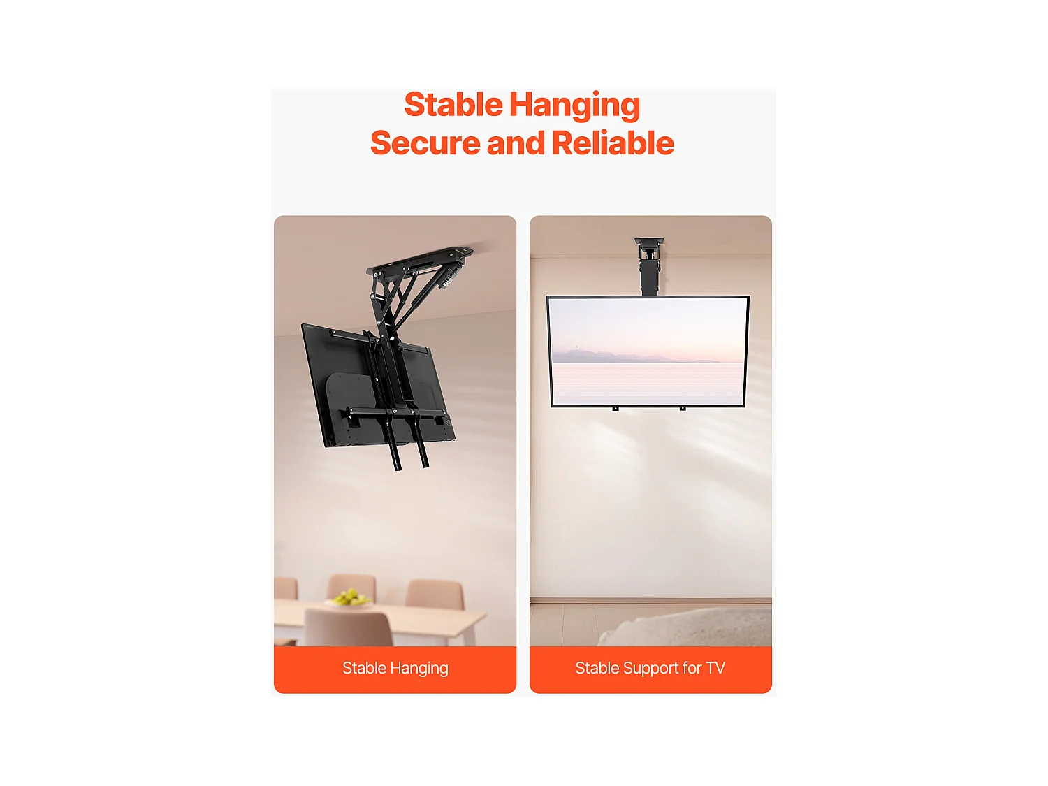 TV-Muurbeugel SucceBuy Gemotoriseerde Plafondbeugel - Elektrisch Klapbaar voor 81-165cm Schermen