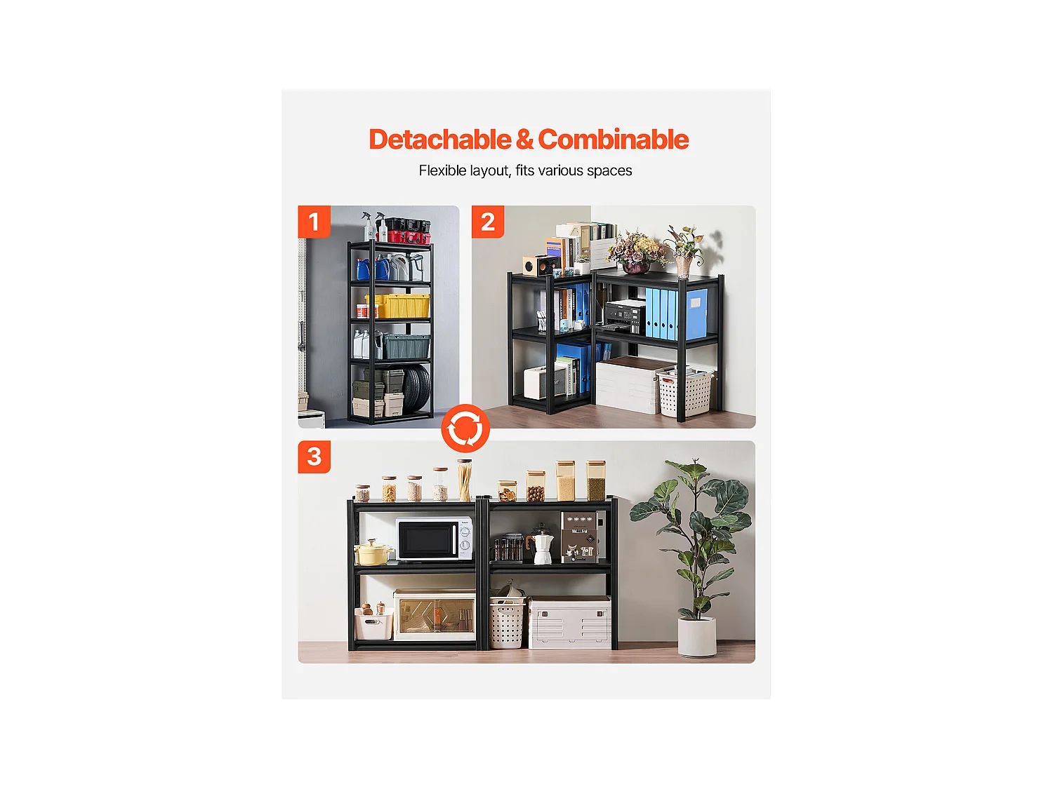 Étagère Métallique Garage SucceBuy Étagères de Rangement 41 cm P x 81 cm L x 183 cm H, Étagère de Garage à 5 Niveaux