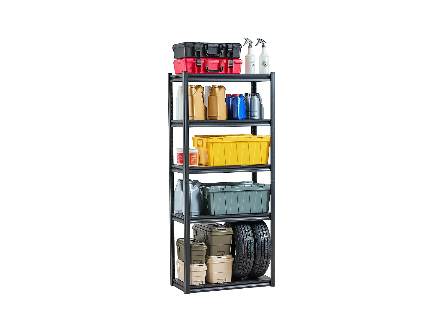 Étagère Métallique Garage SucceBuy Étagères de Rangement 41 cm P x 81 cm L x 183 cm H, Étagère de Garage à 5 Niveaux