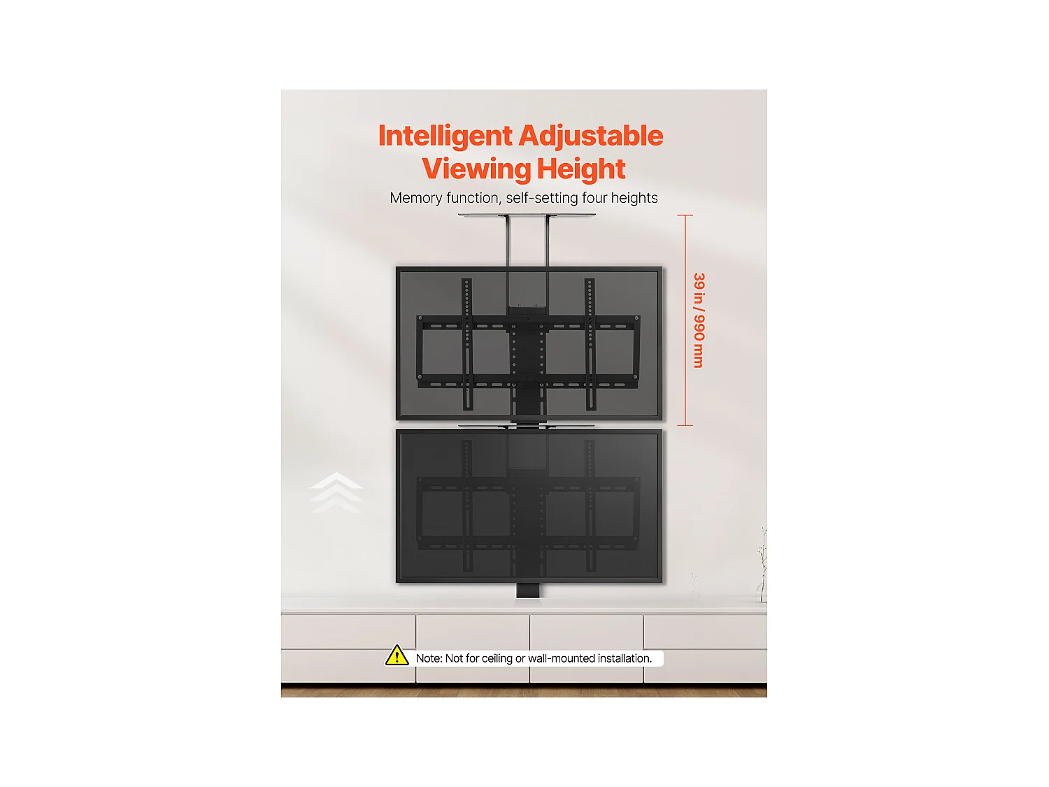 Support TV Murale SucceBuy Support TV Motorisé avec Télécommande pour Écrans de 81 à 178 cm, Support Motorisé avec VESA max. 61 x 41 cm