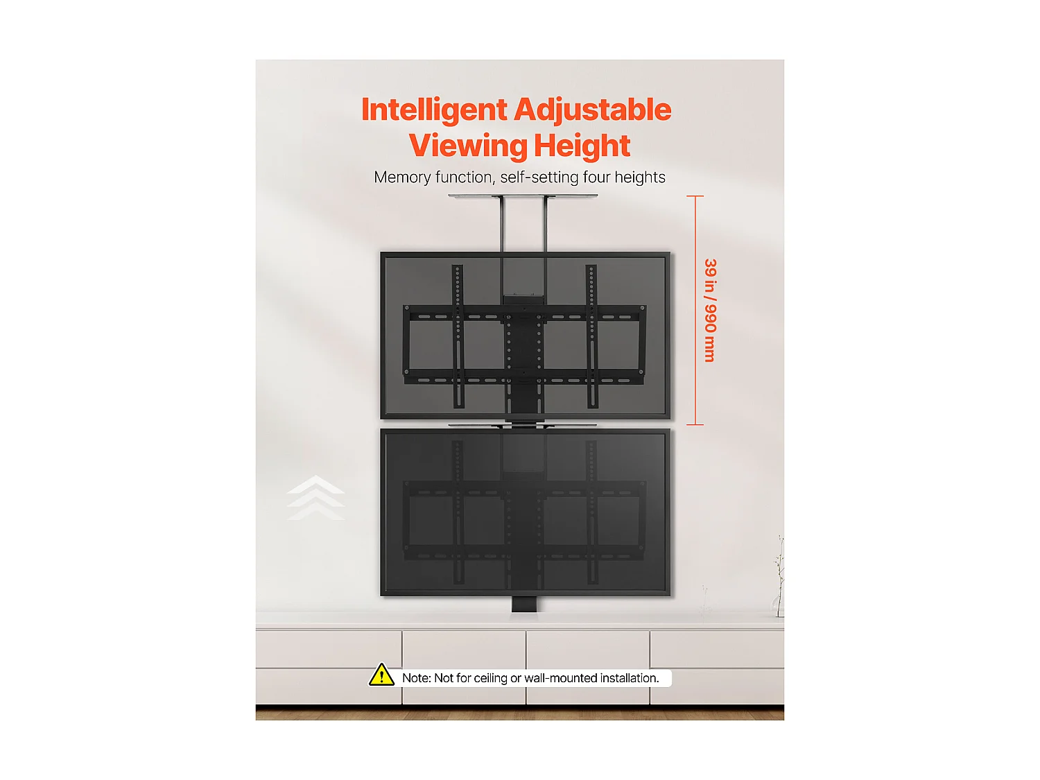 Soporte de Pared para TV SucceBuy Soporte Motorizado para TV con Control Remoto para Pantallas de 81 a 178 cm, con VESA Máx. de 61 x 41 cm