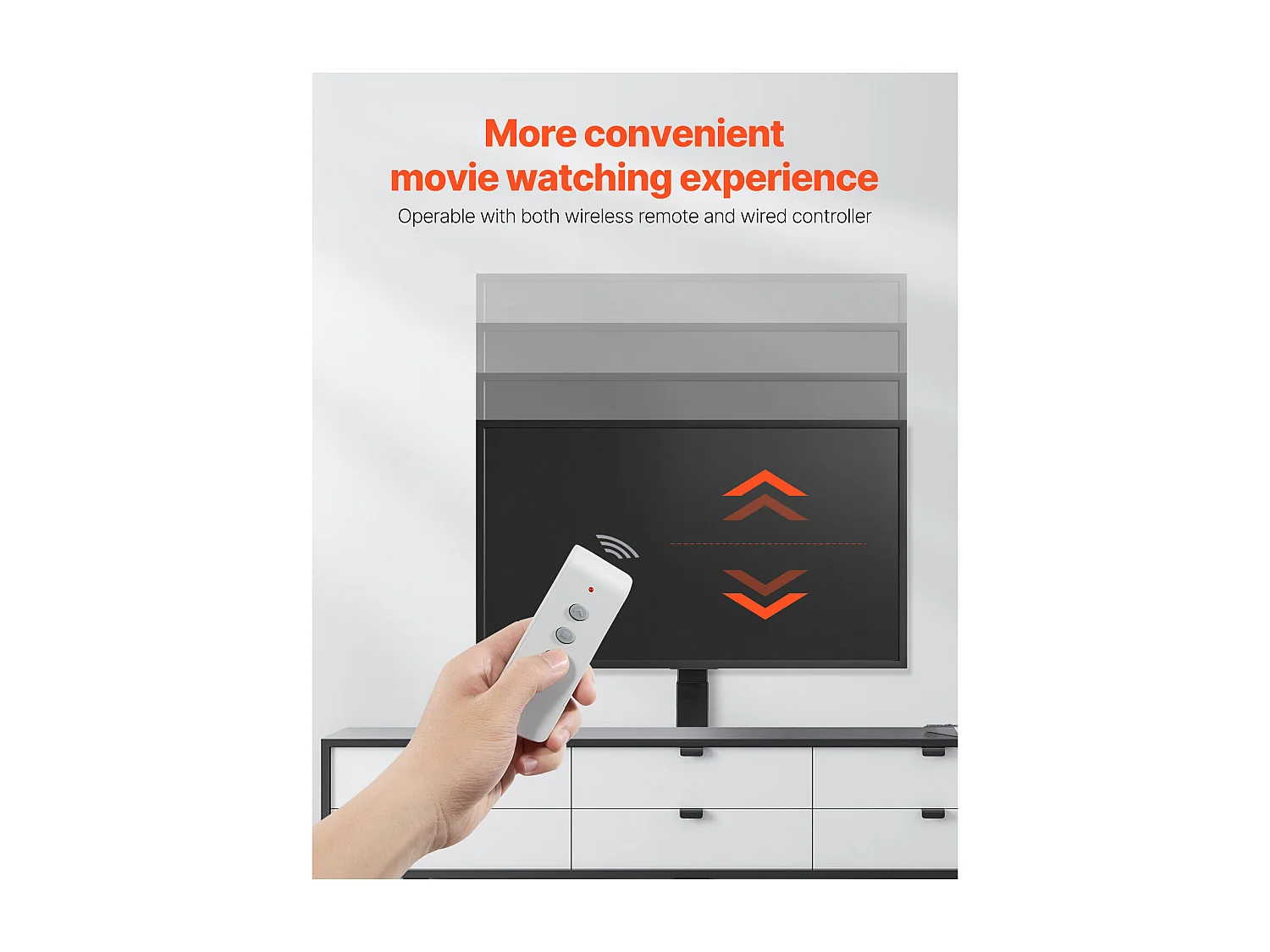 Soporte de Pared para TV SucceBuy Soporte Motorizado para TV con Control Remoto para Pantallas de 81 a 178 cm, con VESA Máx. de 61 x 41 cm