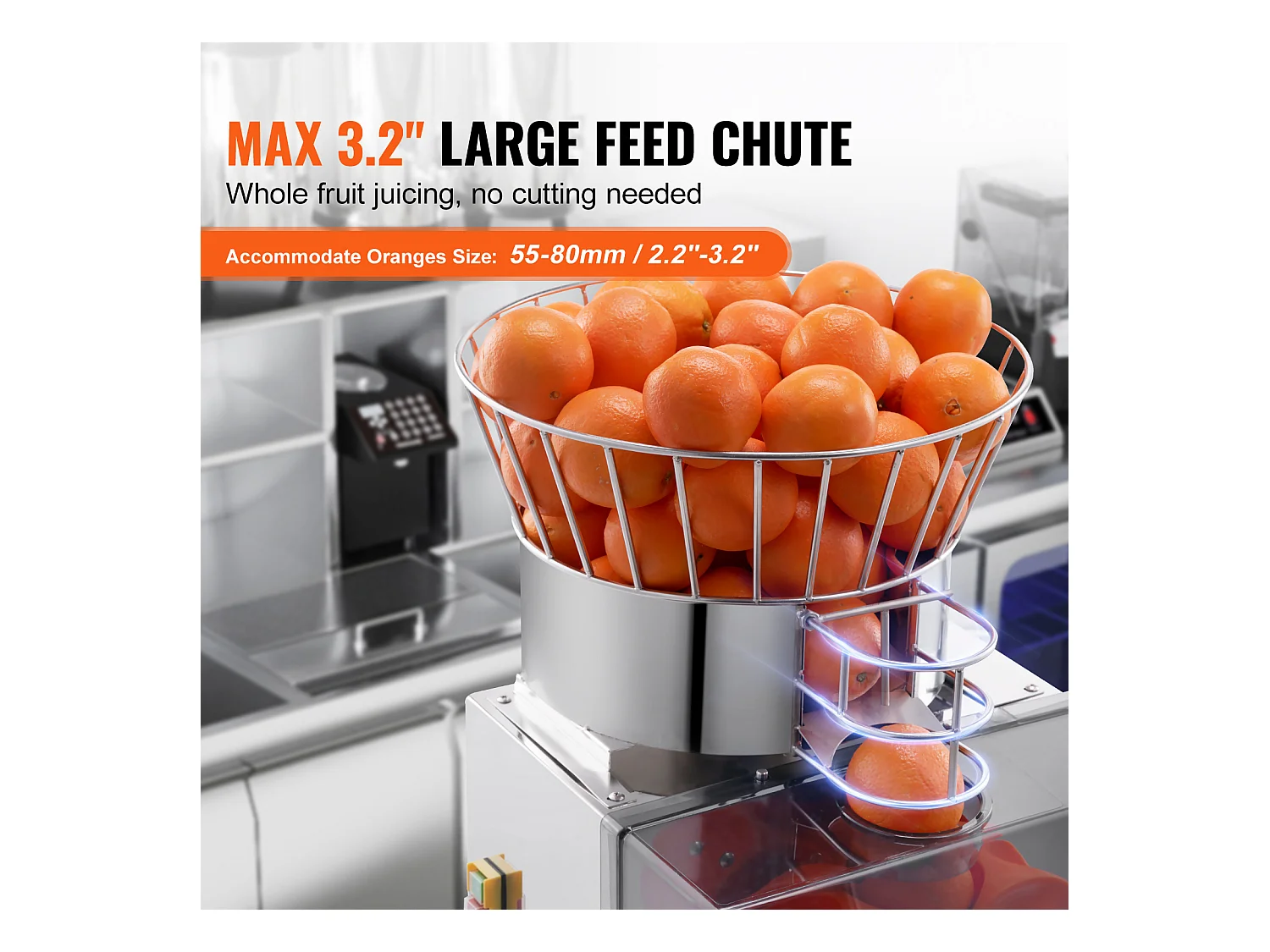 Presse-Agrumes SucceBuy Extracteur de Jus d'Orange Commercial 120 W Machine d'Extraction de Jus Automatique