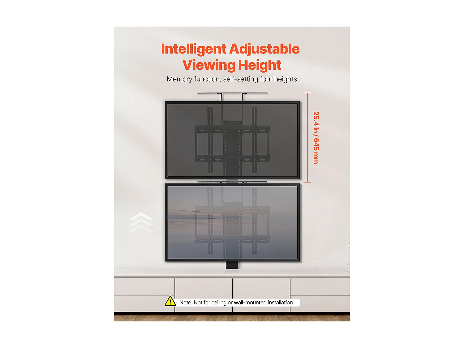 Suporte de Parede para TV SucceBuy Suporte de TV Motorizado com Comando, Suporte de TV Elétrico Ajustável para Televisores de 81 a 140 cm (Exceto Caixa)