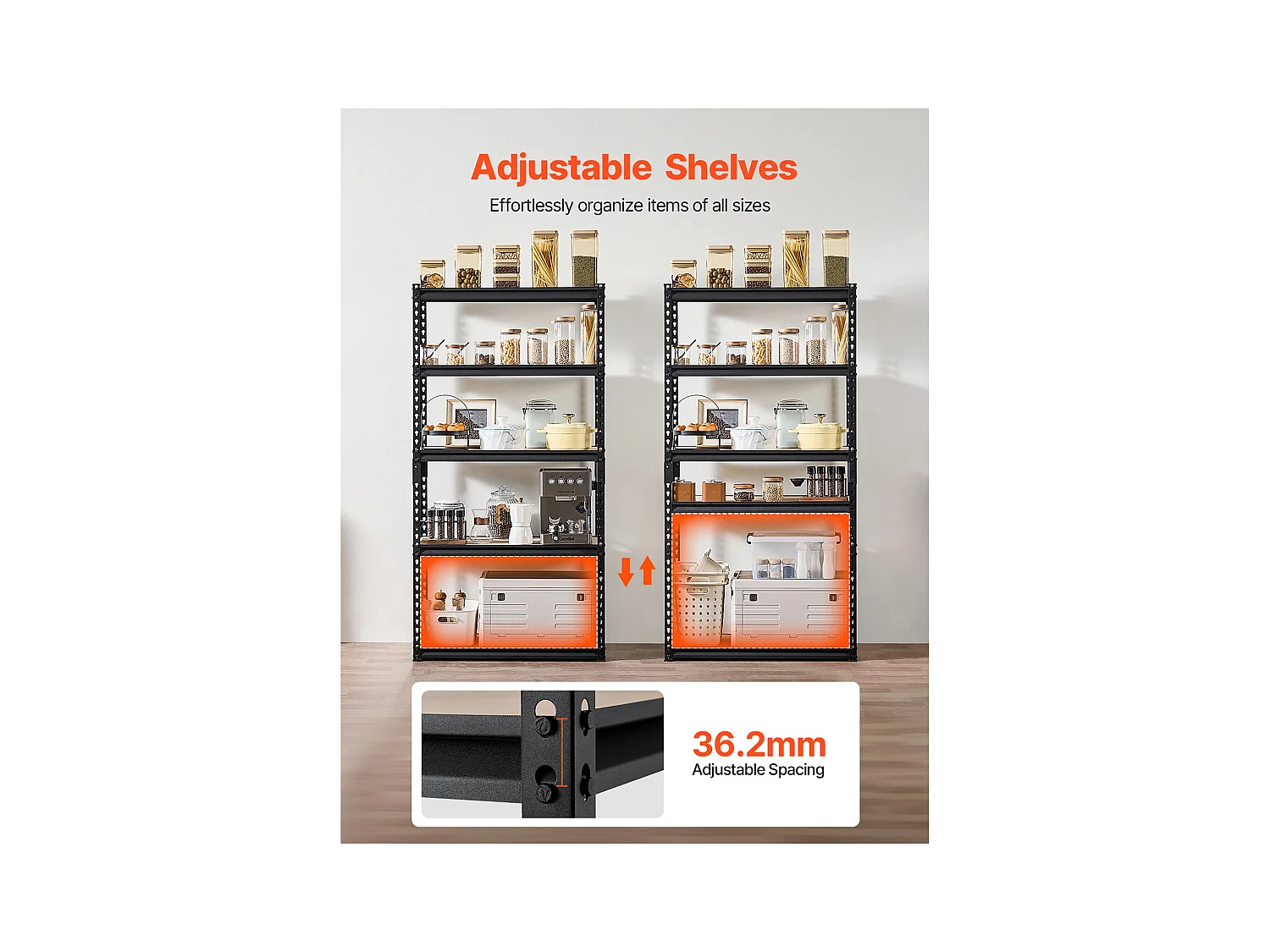 Étagère Métallique Garage SucceBuy Étagères de Rangement 41 cm P x 81 cm L x 160 cm H, Étagère de Garage à 5 Niveaux