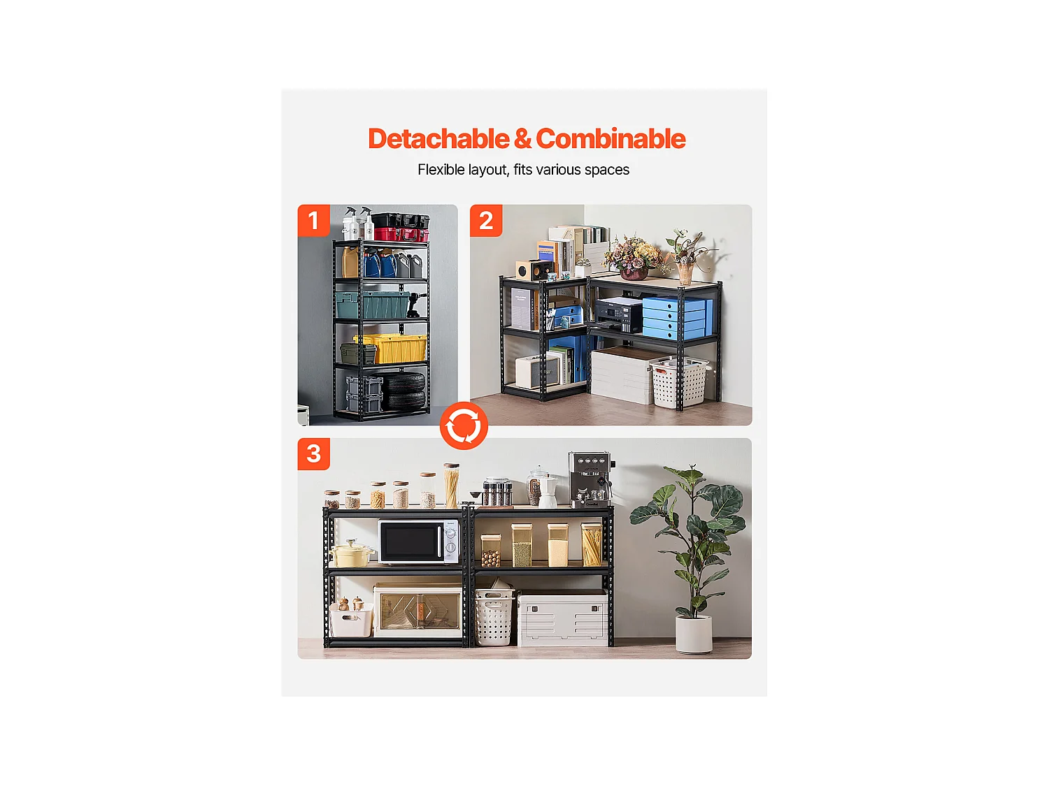 Étagère Métallique Garage SucceBuy Étagères de Rangement 41 cm P x 81 cm L x 160 cm H, Étagère de Garage à 5 Niveaux