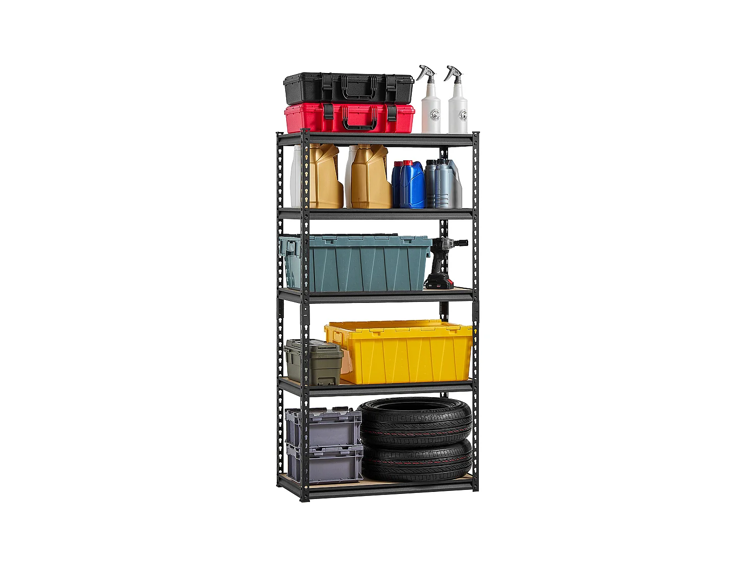 Étagère Métallique Garage SucceBuy Étagères de Rangement 41 cm P x 81 cm L x 160 cm H, Étagère de Garage à 5 Niveaux