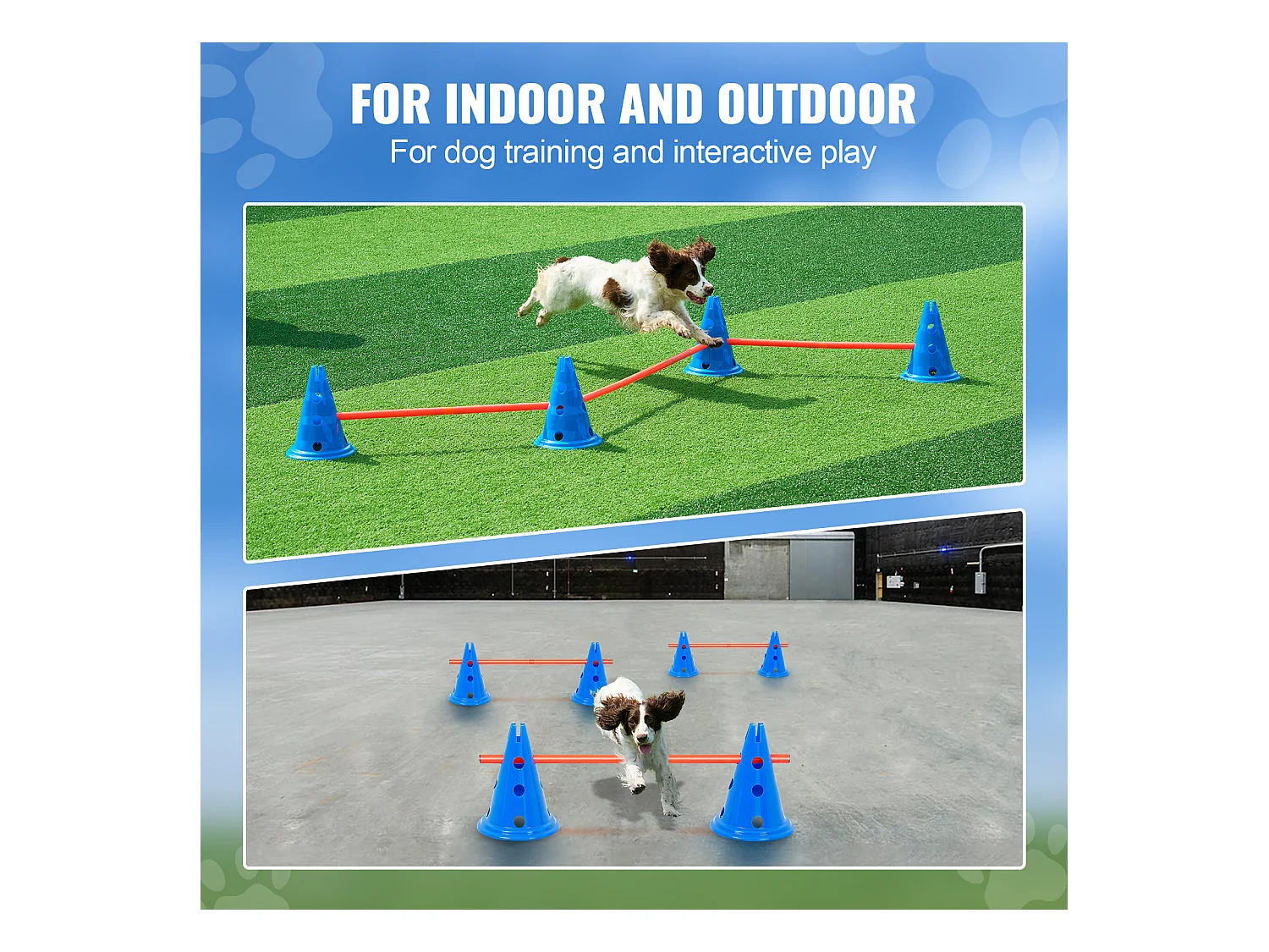 Kit d’Agilité, SucceBuy Dog Agility Cones Lot de 6 : 12 Cônes, 6 Bâtons d’Agilité avec Sac