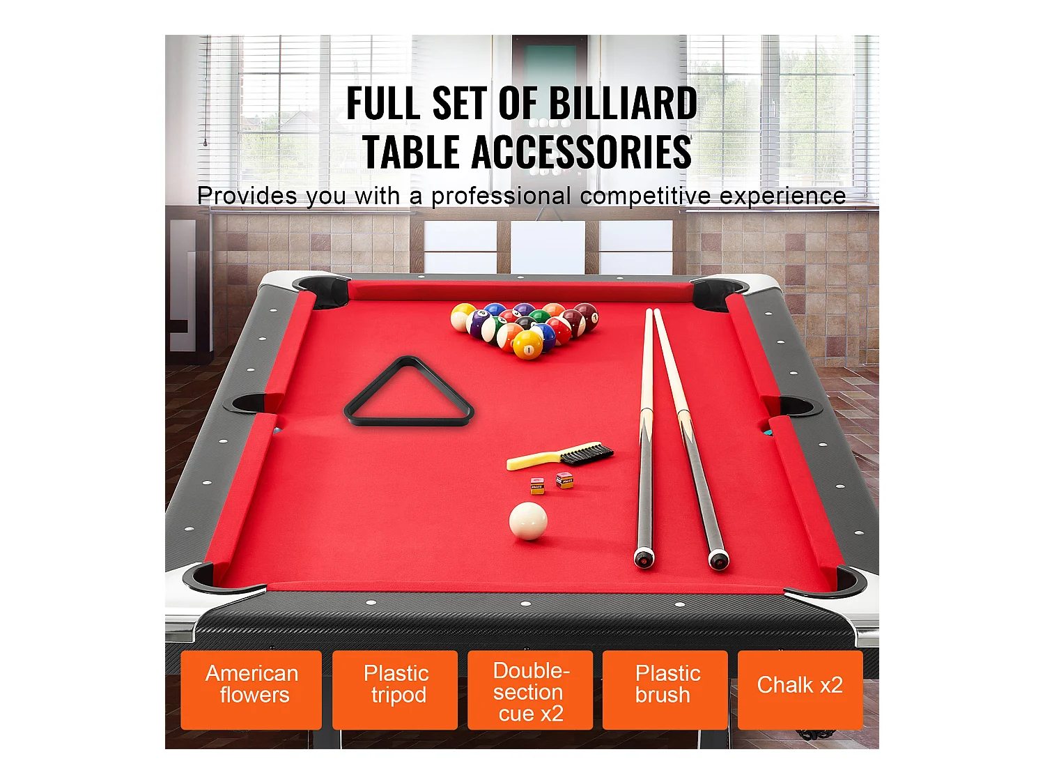 Table de Billard de 192 cm, Table Transformable - Table de Billard Portable avec Tissu Rouge pour Salle de Jeux