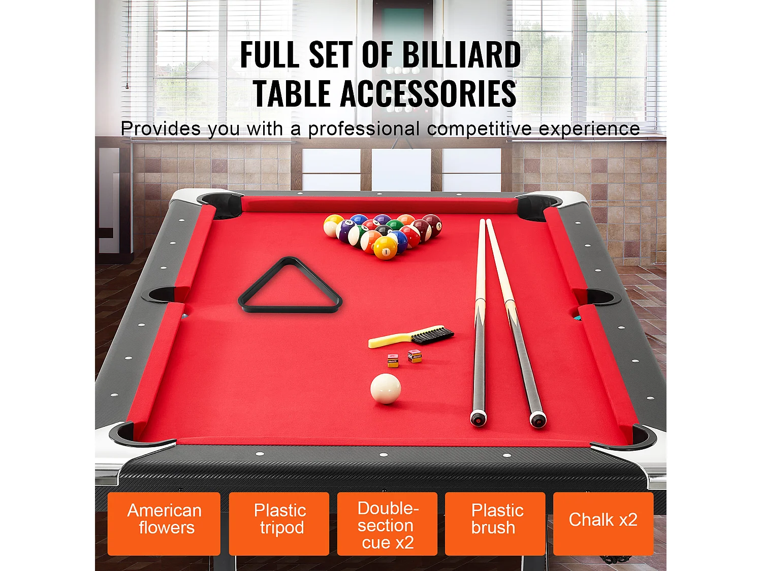 Table de Billard de 192 cm, Table Transformable - Table de Billard Portable avec Tissu Rouge pour Salle de Jeux