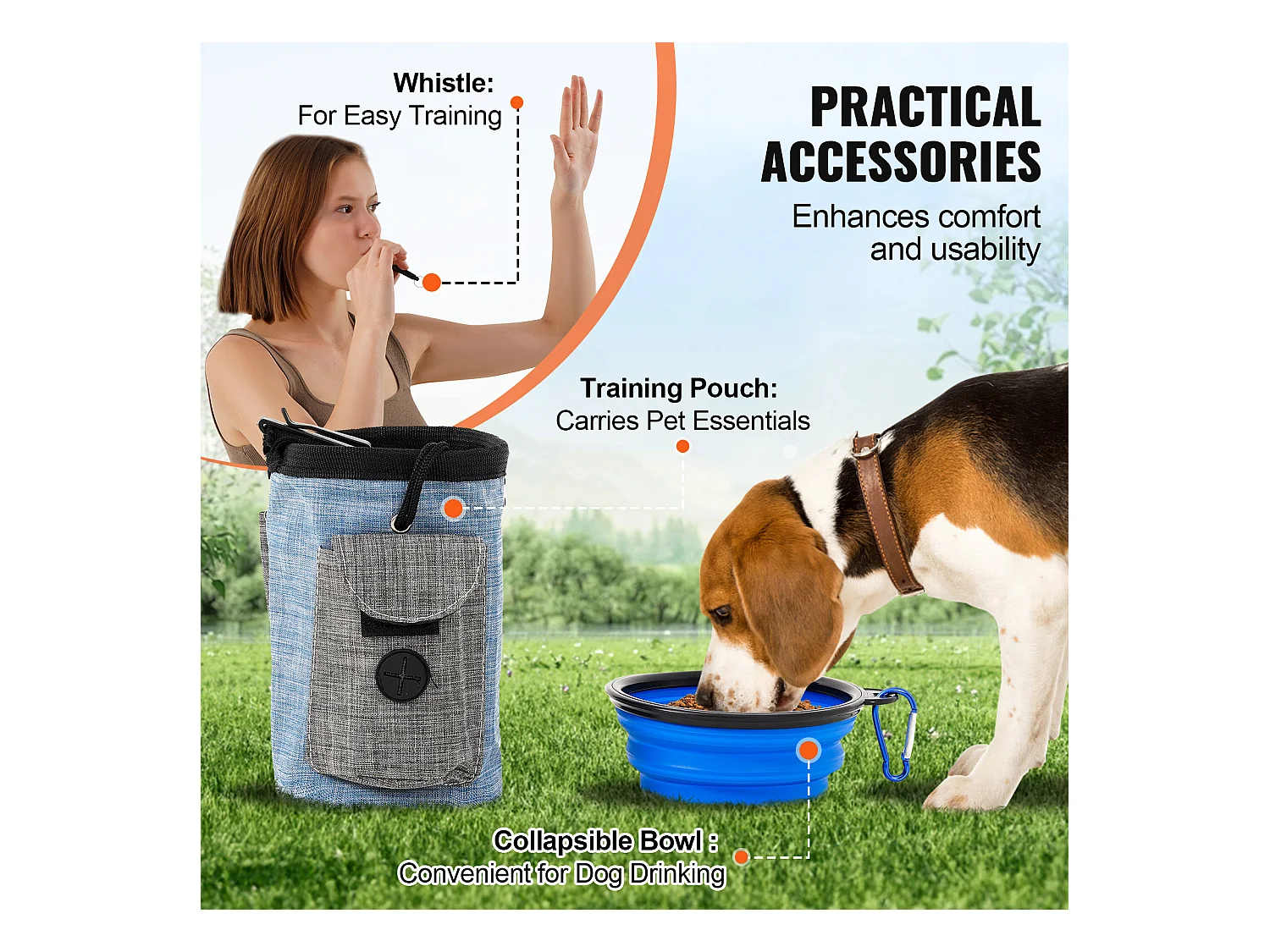 Kit d’Agilité, SucceBuy Équipement d’Entraînement d’Agilité pour Chien 5 Pièces avec Tunnel Étendu pour Obstacles