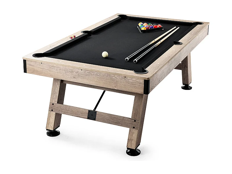 Umwandelbarer Tisch, SucceBuy 213 cm Billardtisch - Billardtisch-Set, Schwarzer Stoff, für Spielzimmer