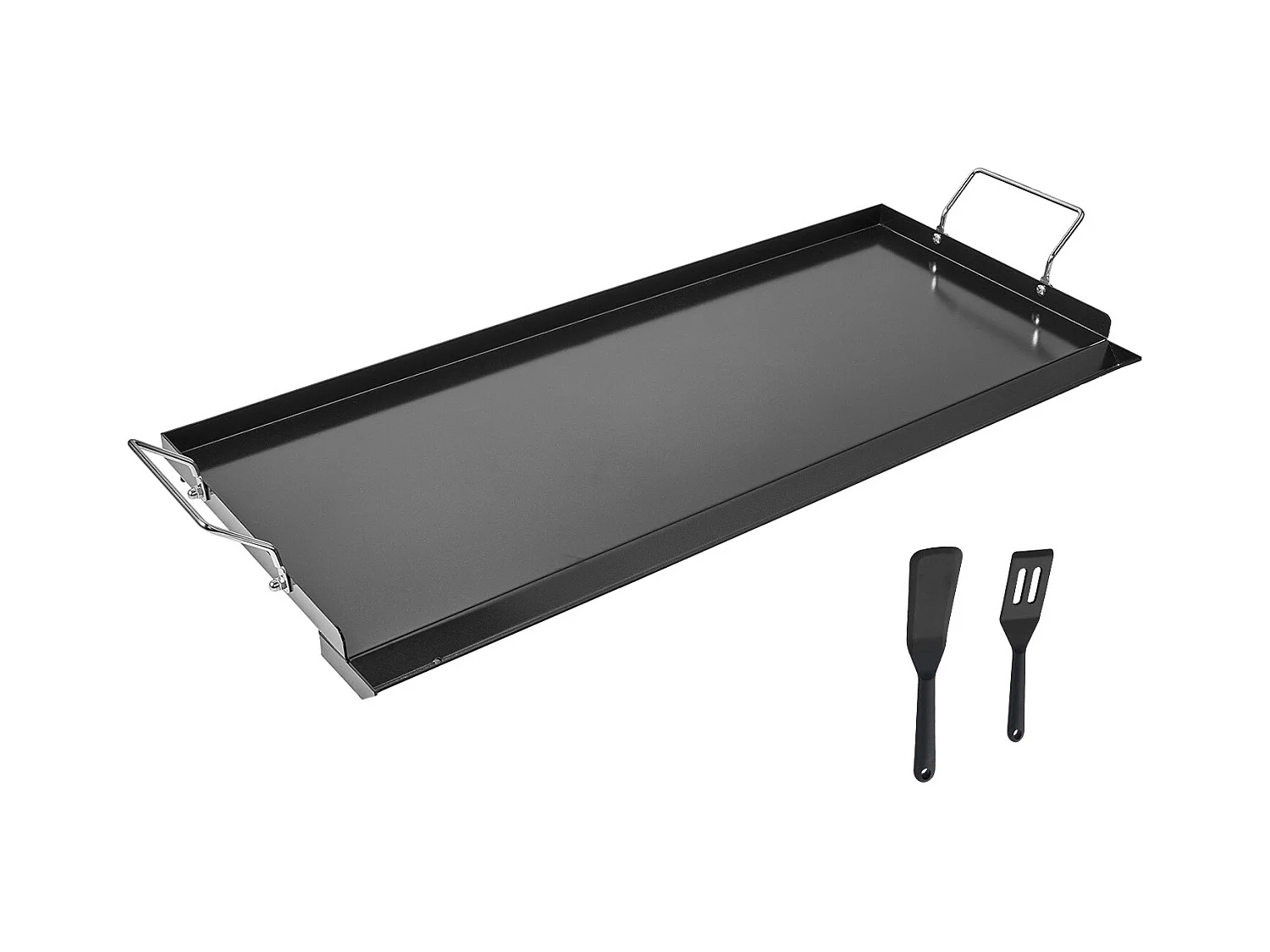 Plaque de Gril, SucceBuy Plaque de Cuisson en Acier Carbone, Poêle à Griller 812 x 310 mm, Noir