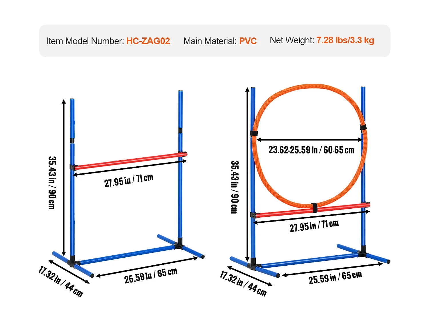 Kit per l’Agilità, SucceBuy, Attrezzatura per l’Addestramento all’Agilità del Cane, Set da 4 Pezzi con Ostacoli e Cerchio per Saltare