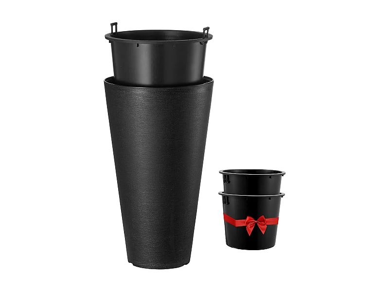 Bloempot SucceBuy, Set van 2, 61 cm Ronde Taps Toelopende Bloempotten, voor Buiten- en Binnengebruik