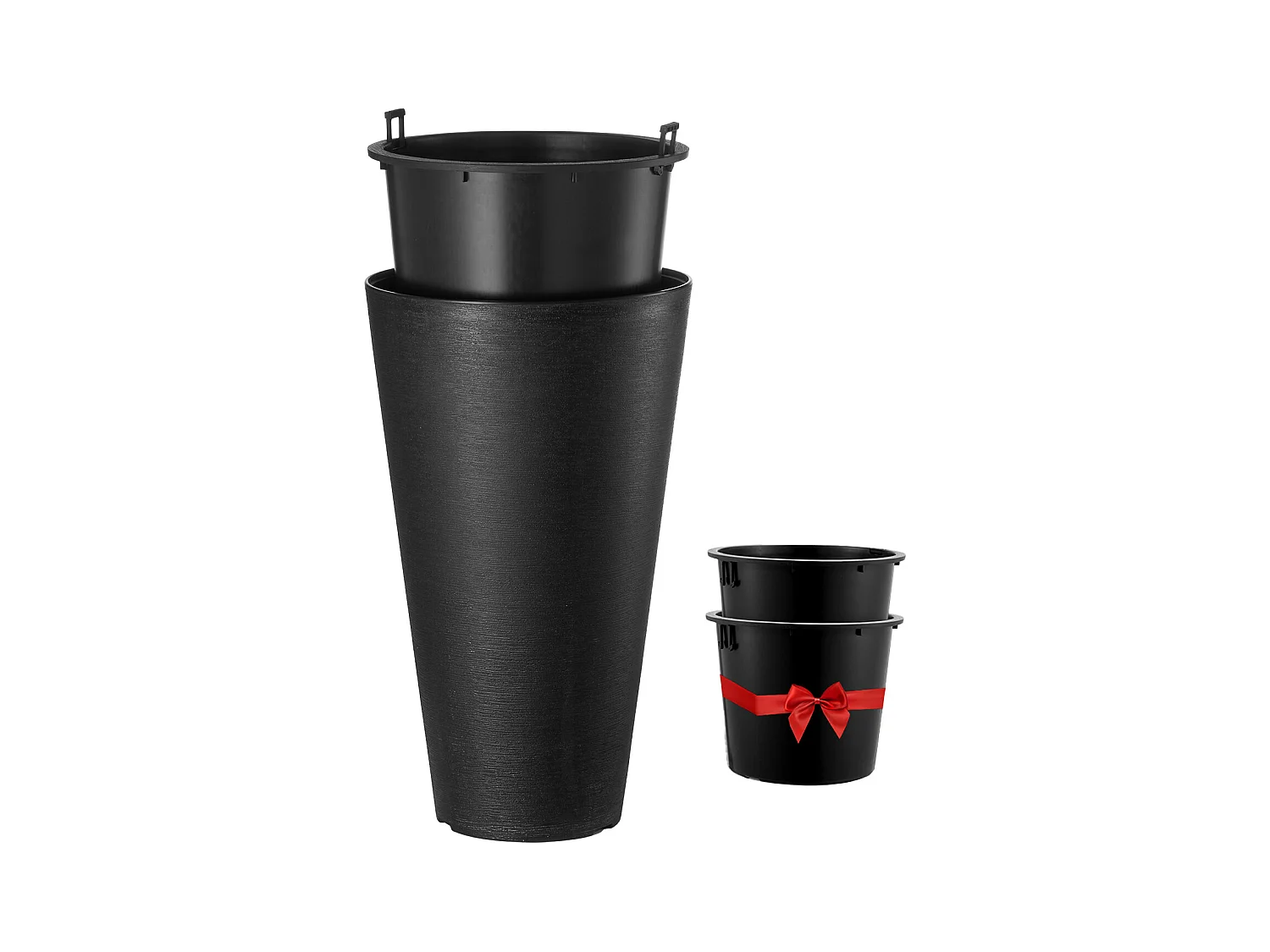 Vaso da Fiori, SucceBuy Set da 2, Vasi da Fiori Rotondi Conici da 61 cm, per Uso Esterno e Interno