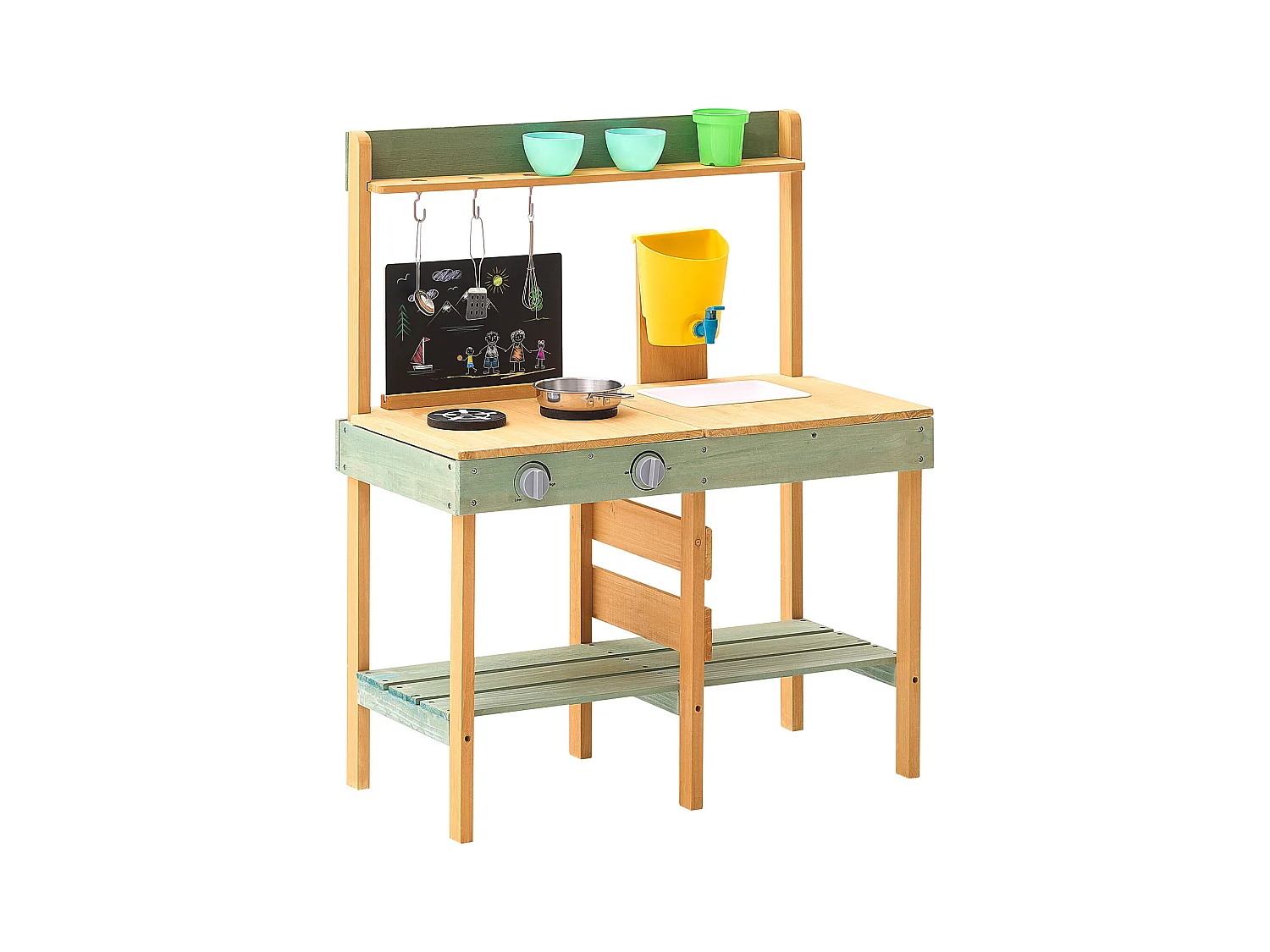 Kinderküche, SucceBuy Holzküche, Outdoor-Spielset für Kinder