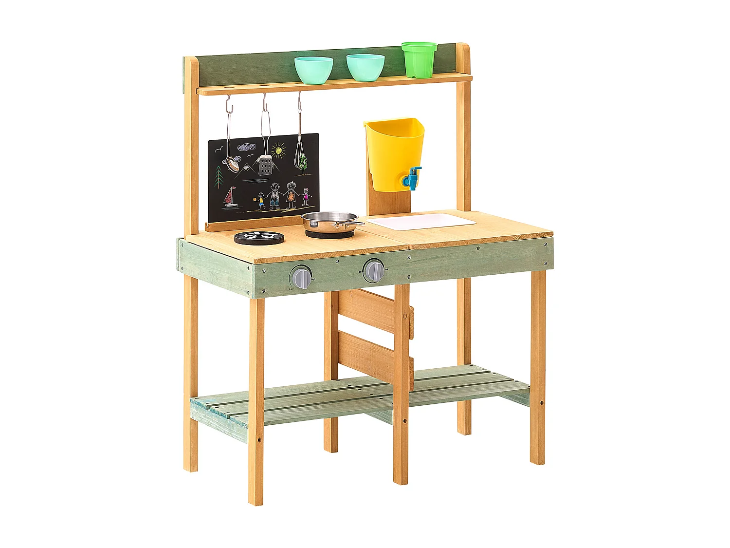 Cuisine pour Enfants, SucceBuy Cuisine en Bois, Ensemble de Jeu d'Extérieur pour Enfants