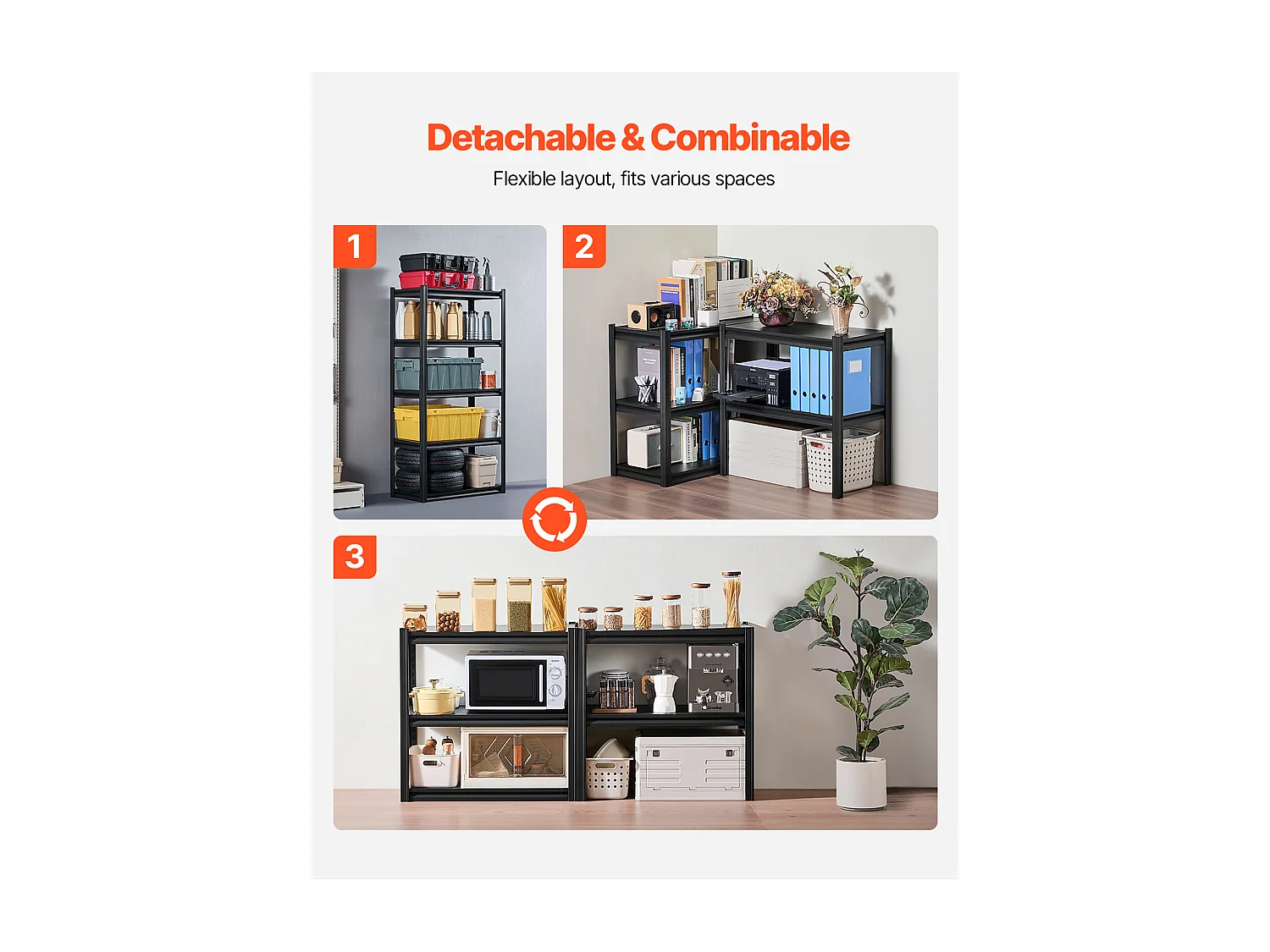 Estanterías Metálicas para Garaje SucceBuy Estantes de Almacenamiento para Garaje de 5 Niveles (41 cm de Profundidad x 81 cm de Ancho x 160 cm de Alto)