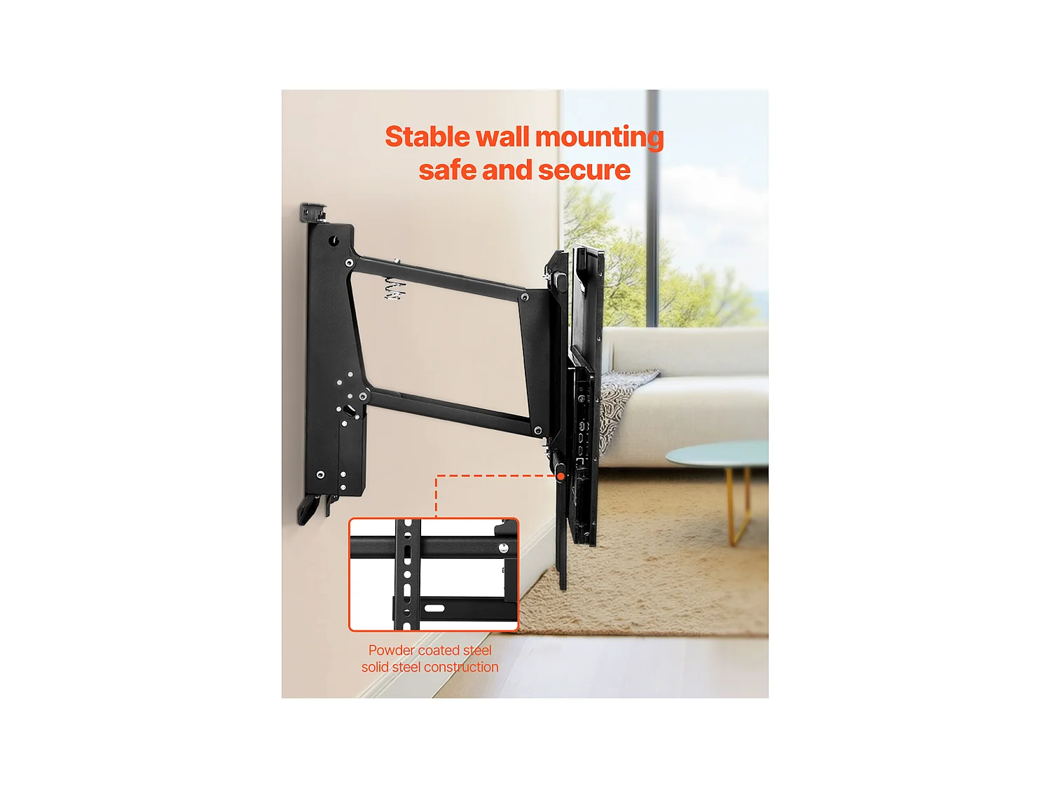 Support TV Murale SucceBuy Bâti Motorisé Électrique de Mur de TV pour 813-1651 mm TV, Support Abattant Réglable Électriquement avec VESA 60 x 60 cm