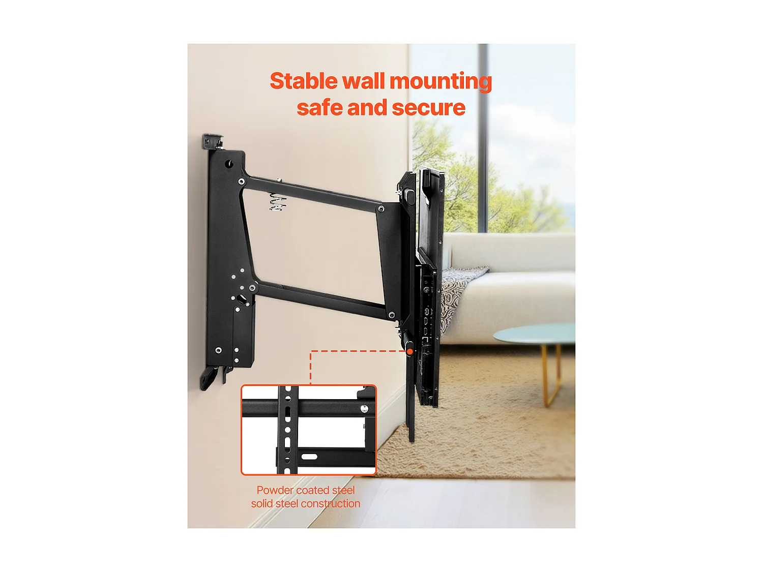 Supporto per TV a Parete SucceBuy Motorizzato Elettrico per TV da 813 a 1651 mm, Staffa a Discesa Regolabile Elettricamente con VESA 60 x 60 cm