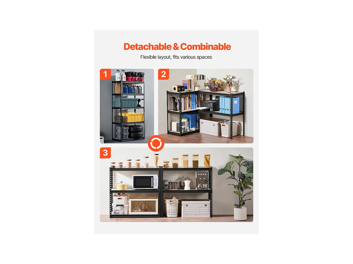 Garagenregale aus Metall SucceBuy Lagerregale, 41 cm T x 91 cm B x 181 cm H, 5-Stöckiges Garagenregal