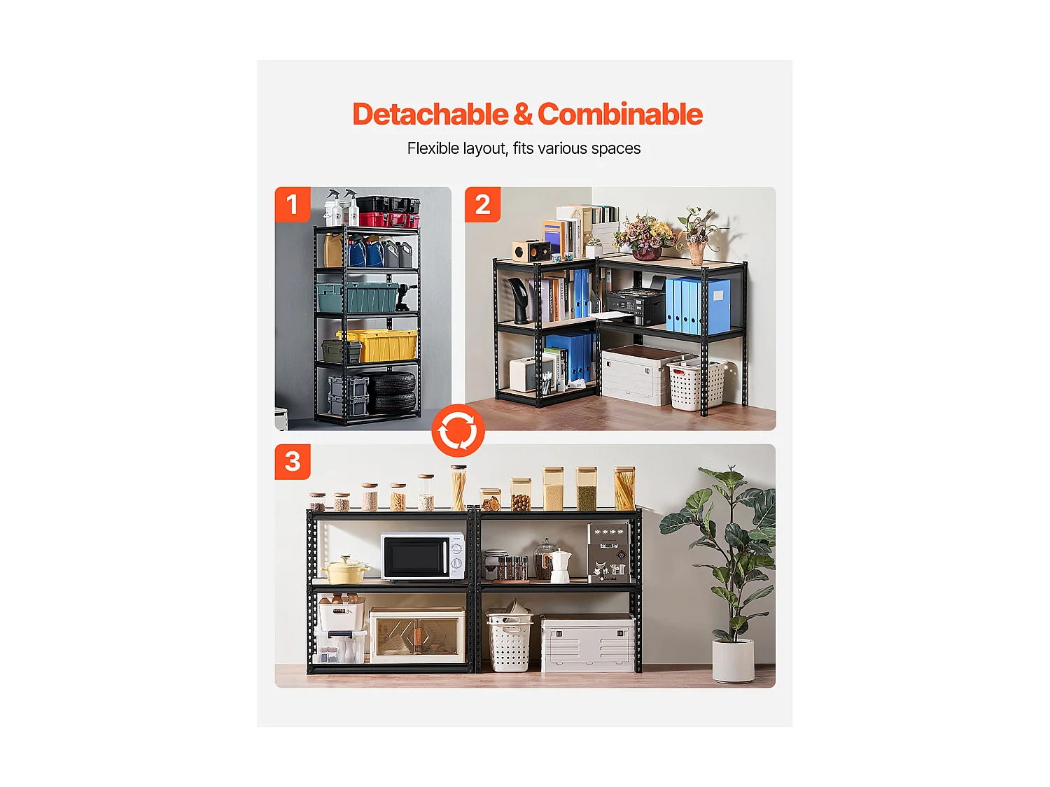 Metalen Garagestellingen SucceBuy Opbergplanken 41 cm D x 91 cm B x 181 cm H 5-Laags Garage-Opbergrek