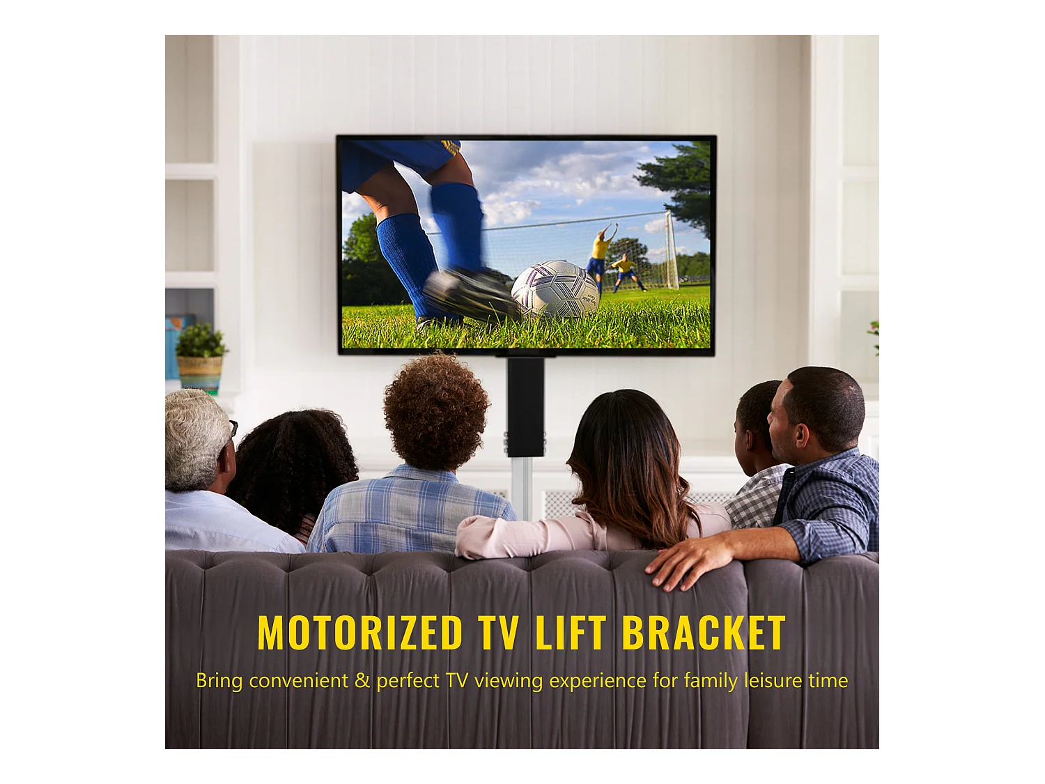 Support TV Murale SucceBuy Support de Levage Automatique pour Téléviseur 220 V, 71 cm, Télécommande, Usage Domestique, Noir