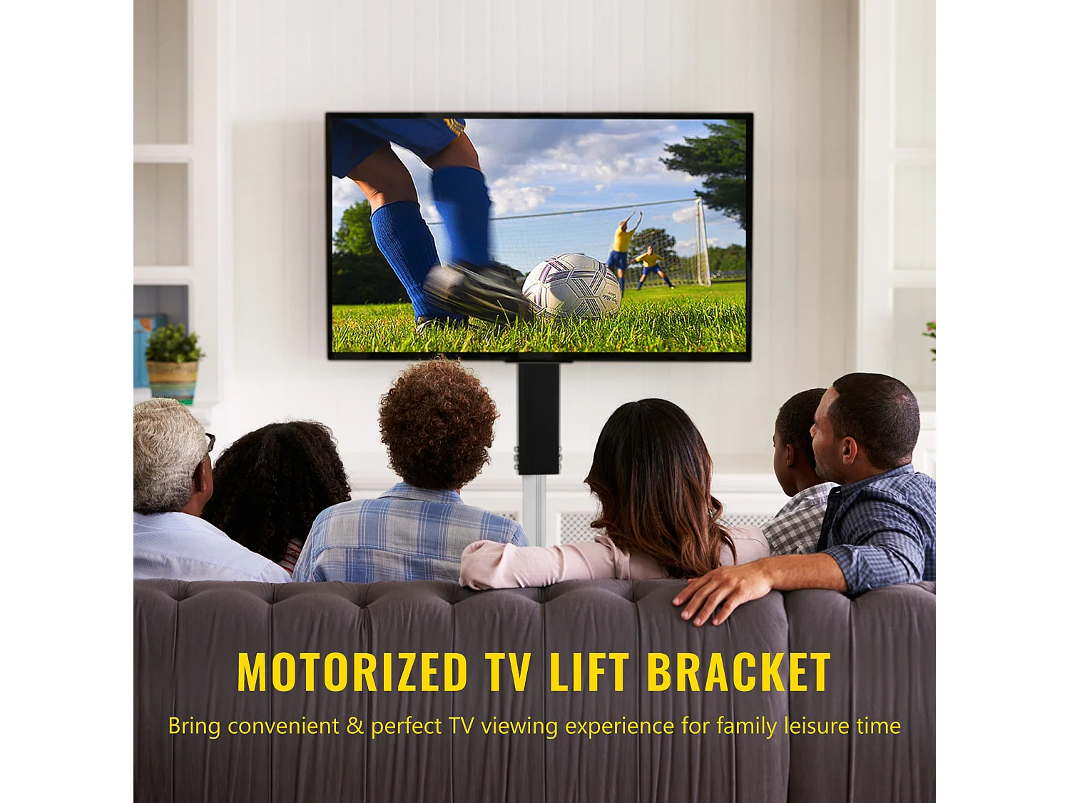 Soporte de Pared para TV SucceBuy Soporte Elevador Automático para TV de 220 V y 71 cm con Control Remoto para Uso Doméstico, Negro