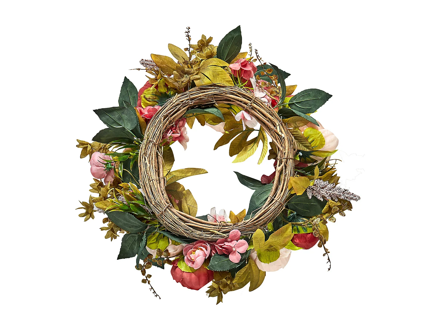 Plante Artificielle, SucceBuy Couronne Artificielle de 48,26 cm, Pivoines et Hortensias Roses, toute l'Année