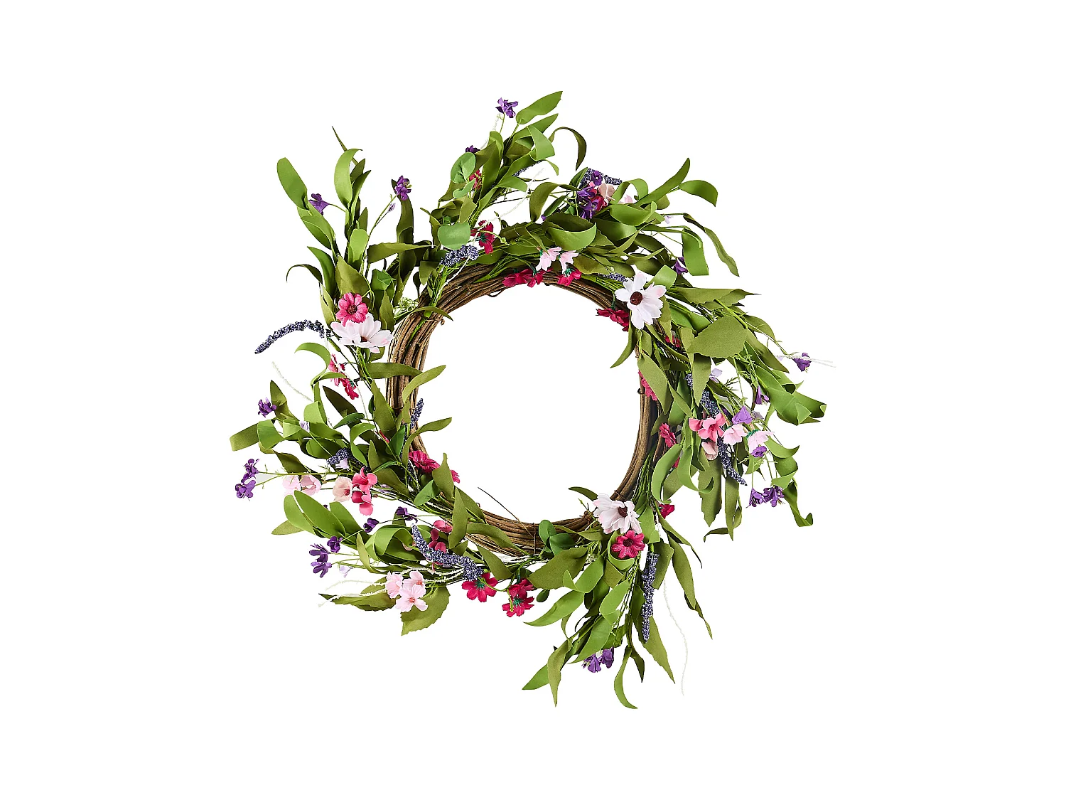 Plante Artificielle, SucceBuy Couronne Artificielle de 55,88 cm, Décorations Roses et Vertes pour toutes les Saisons