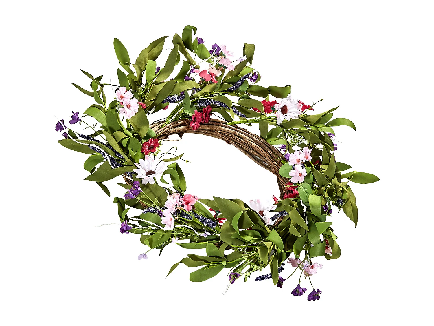 Plante Artificielle, SucceBuy Couronne Artificielle de 55,88 cm, Décorations Roses et Vertes pour toutes les Saisons